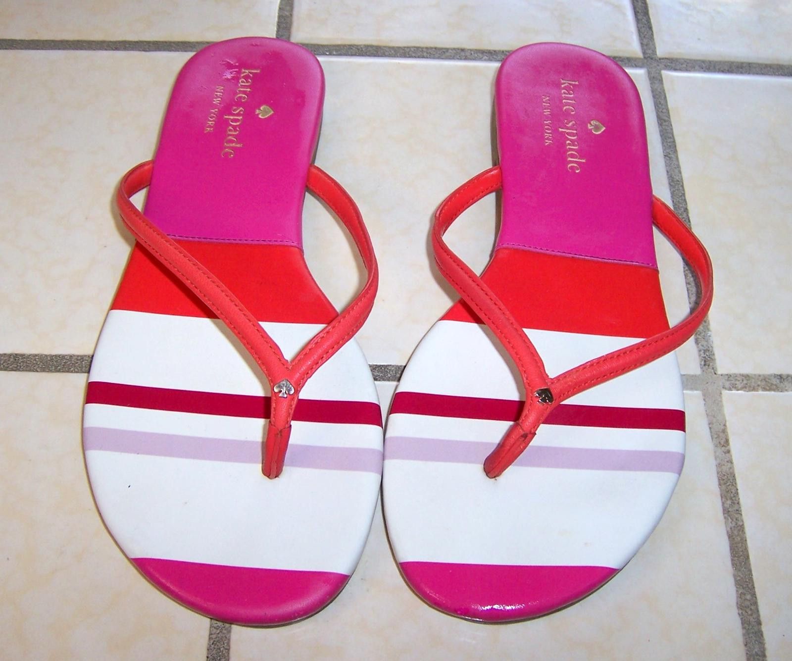 Kate Spade Kate Spade Pink and White Cabana Sandals - US 6 Size US 6 / IT 36 - 2 Thumbnail
