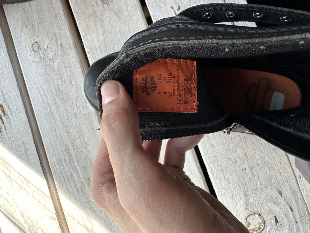 Harley Davidson 🚨RARE HARLEY DAVIDSON BLACK BOOTS METAL WITH LOGO IF6WAS9 Size US 7 / IT 37 - 8 Thumbnail