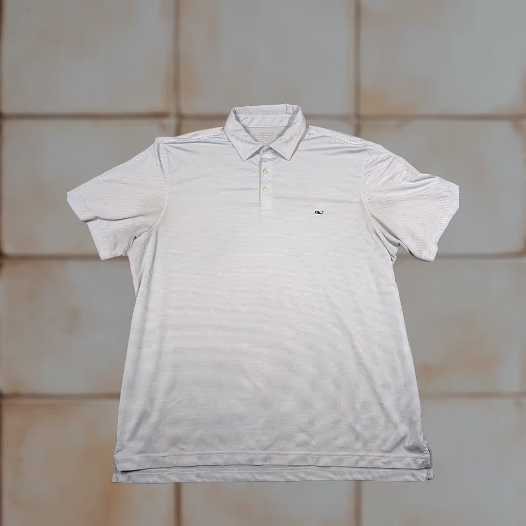 Vineyard Vines Vineyard Vines Polo Shirt Men 2XL Blue Stripe Performance Golf Stretch Short Sleeve Classic Collared Logo Whale Ventured Shirts Size US XXL / EU 58 / 5 - 1 Thumbnail