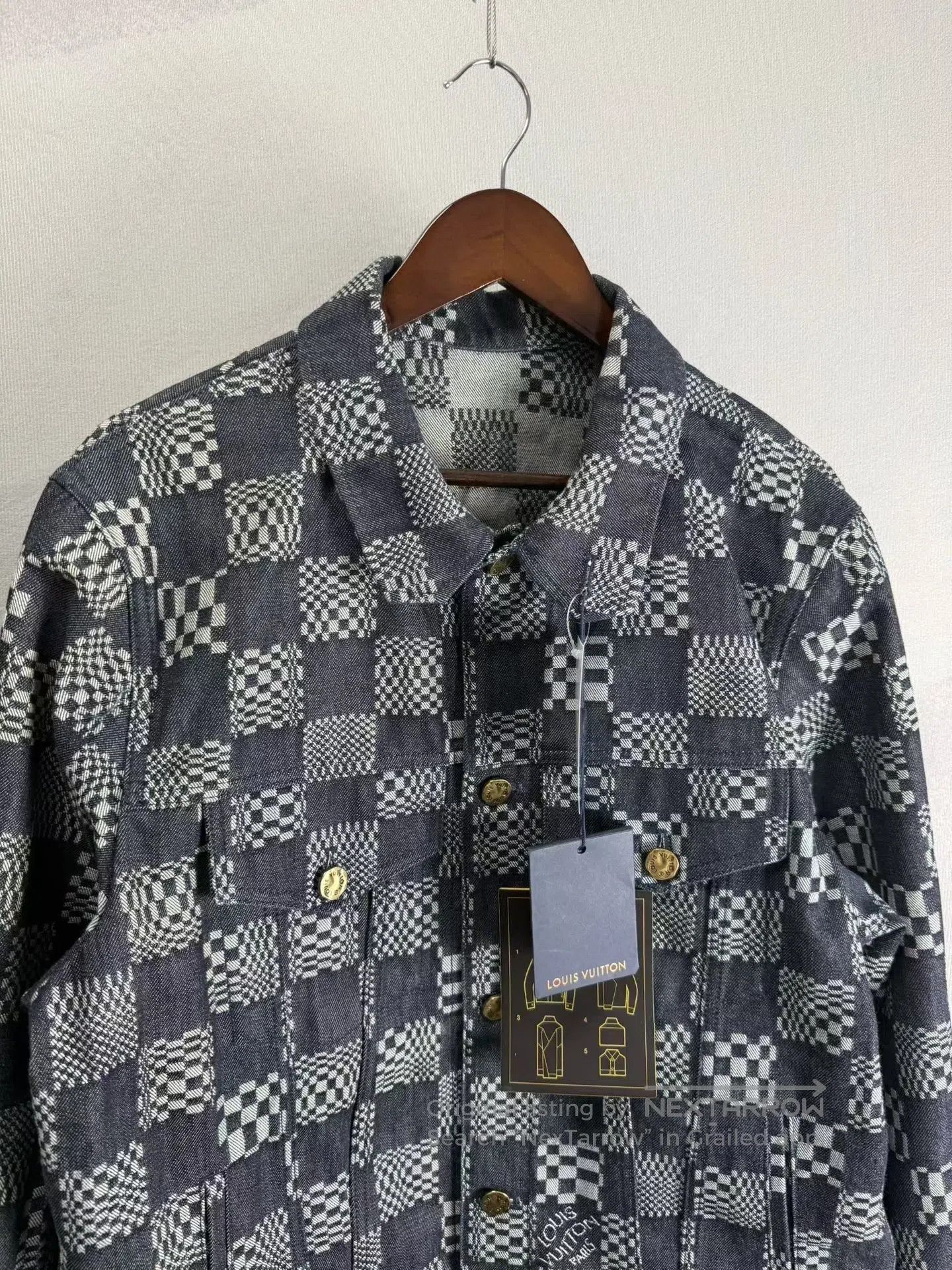 Louis Vuitton Louis Vuitton Checkerboard Tag Denim Jacket| Size XL / US 12-14 / IT 48-50 - 2 Thumbnail