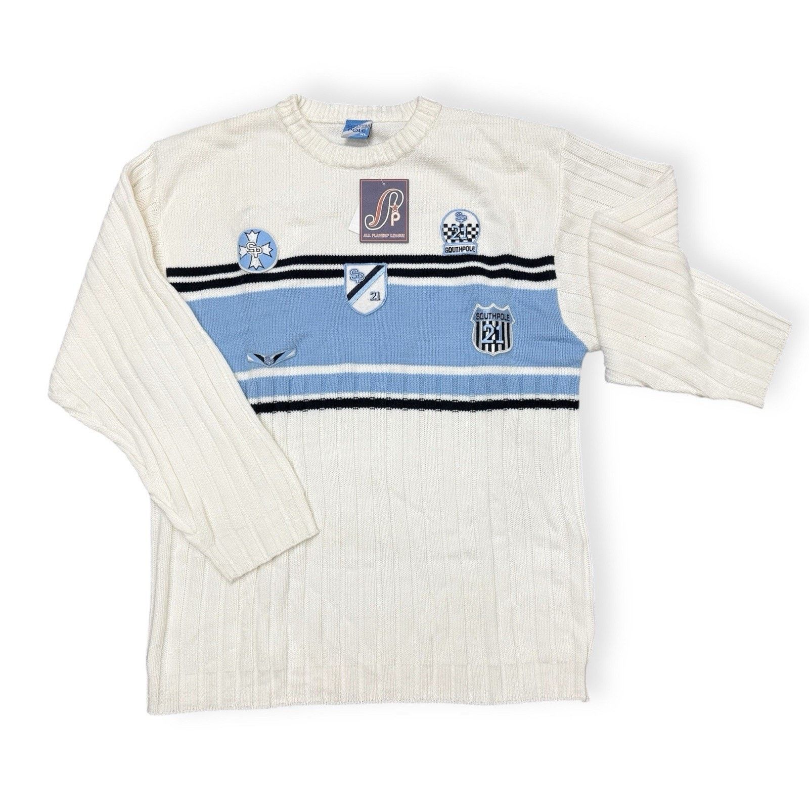 Southpole NWT Vintage South Pole Sweater Mens Large White Size US XL / EU 56 / 4 - 1 Thumbnail