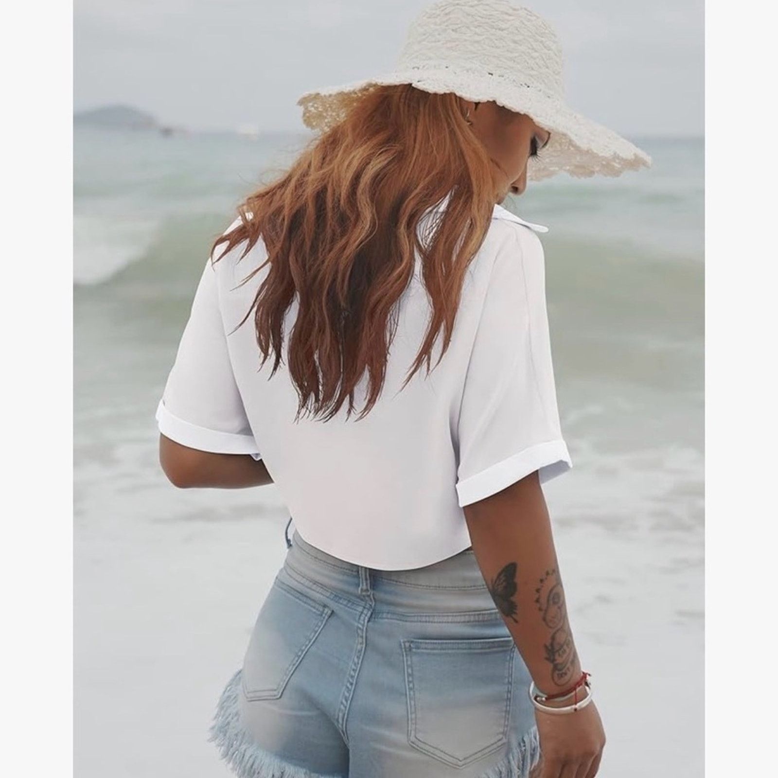 Other New Women's White Tie-Front Blouse size S Size S / US 4 / IT 40 - 3 Thumbnail