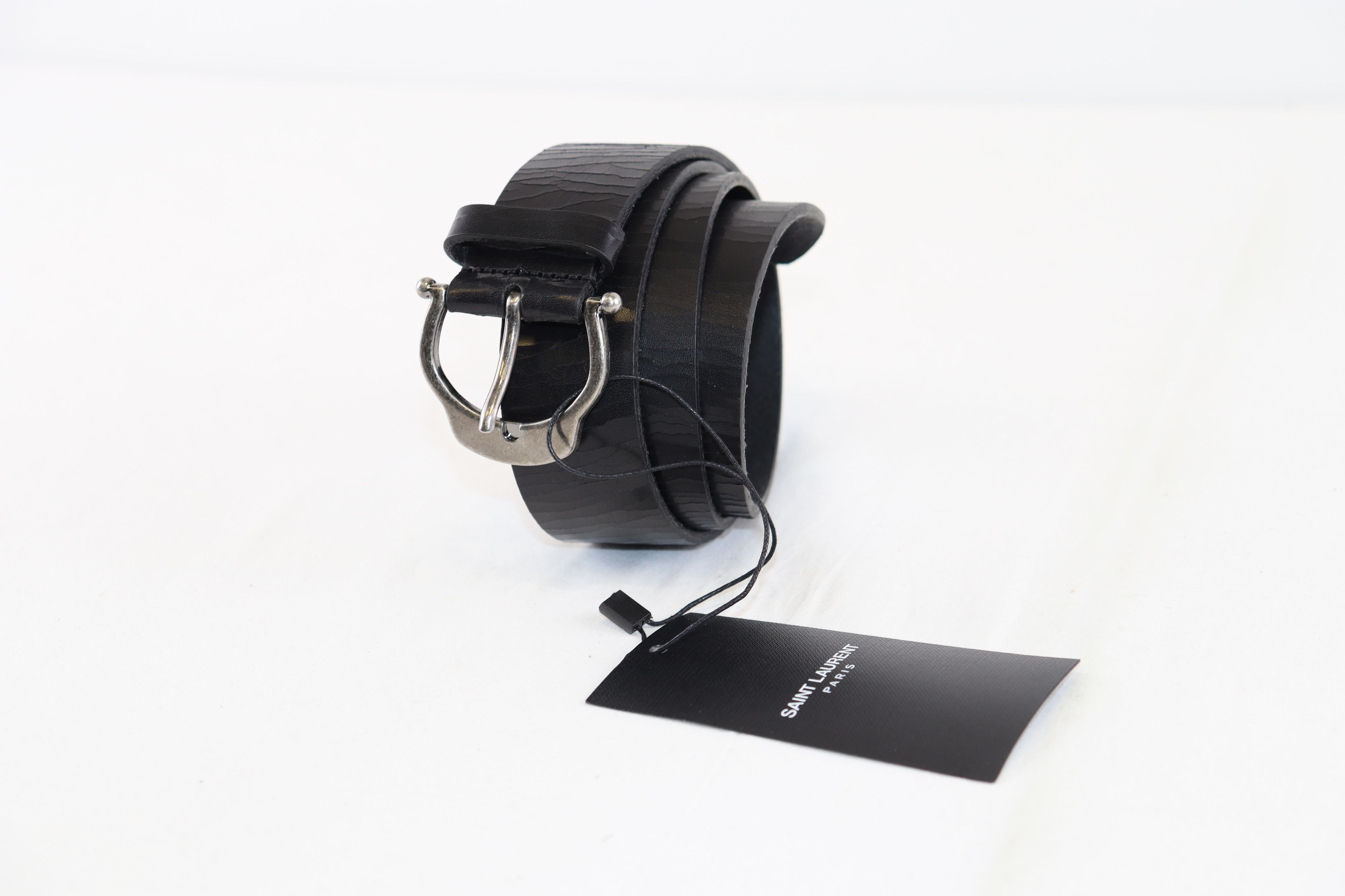 Saint Laurent Paris o1rshd1 Size: 90cm / Vegetal Browny Craquele YSL Belt Nero Size 34 - 4 Thumbnail
