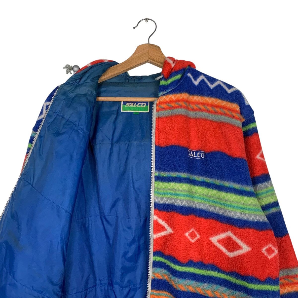 Japanese Brand Japanese Brand Salco Multicolor Aztech Fleece Hoodie Jacket Size US L / EU 52-54 / 3 - 11 Thumbnail