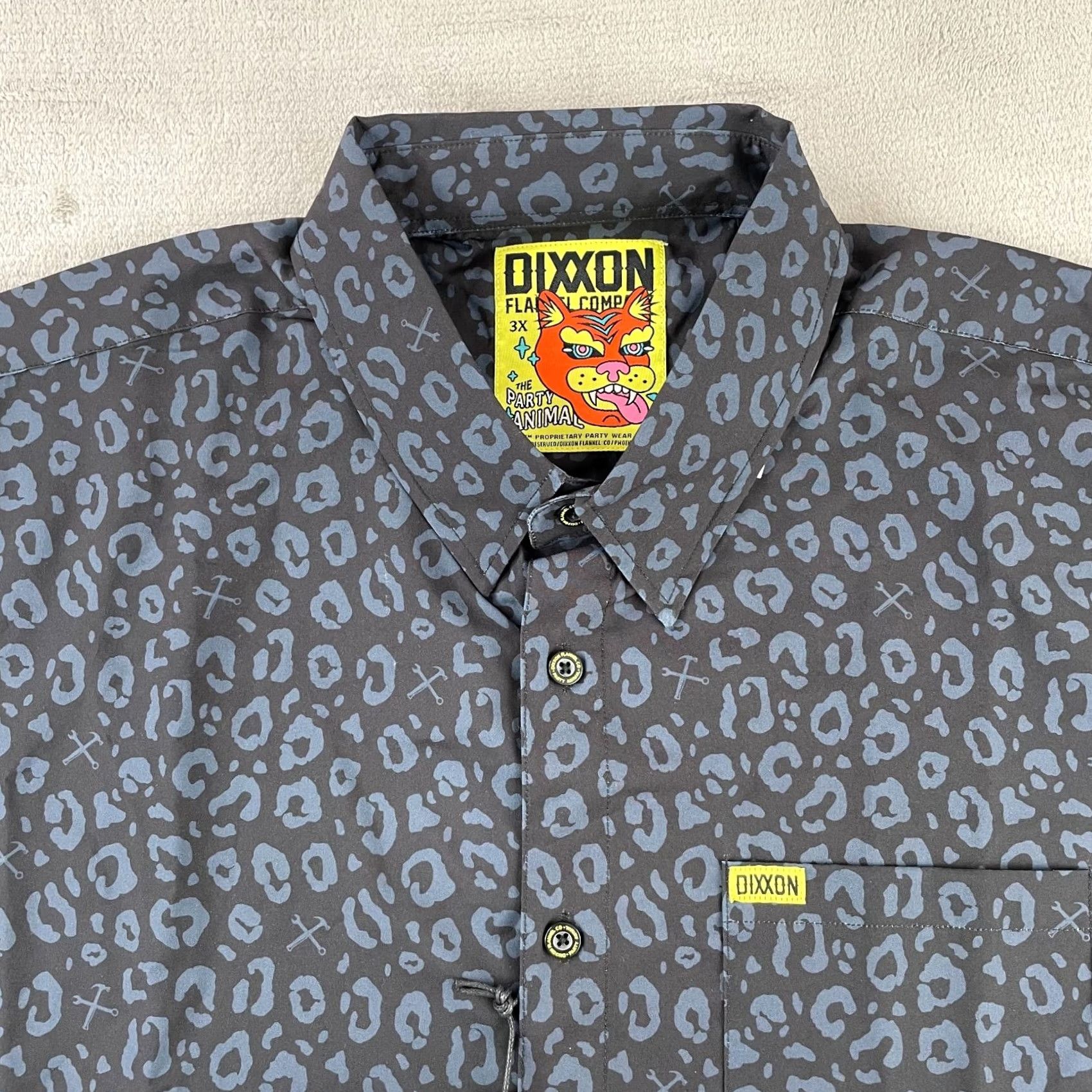 Vintage DIXXON Shirt Men 3X The Party Animal Short Sleeve Button-Up Black 3X Mens Party Animal Shirt Dollar Not Available Size US XXL / EU 58 / 5 - 2 Thumbnail