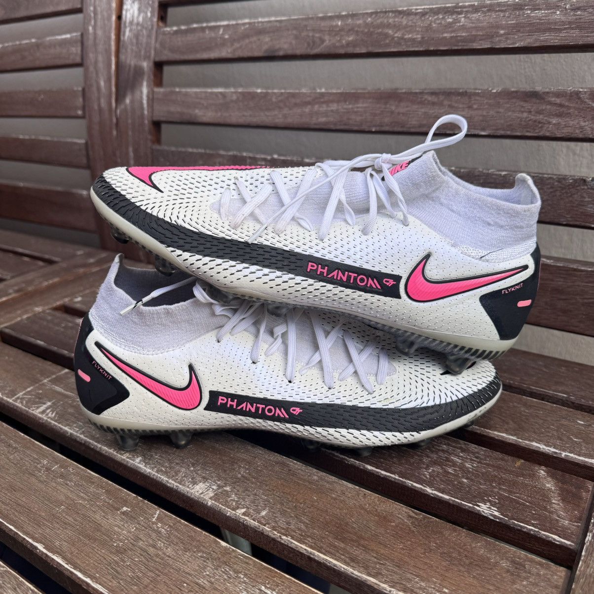 Nike × Nike ACG Men's Nike Phantom GT Elite DF FG White/Pink Soccer Size US 7.5 / EU 40-41 - 4 Thumbnail