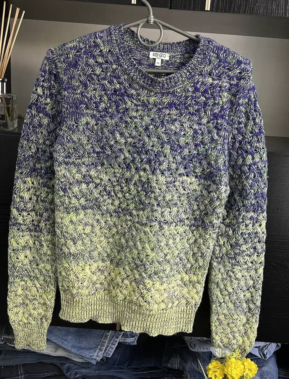 Vintage Y2K Black Gold Embroidered Kenzo Jumper M