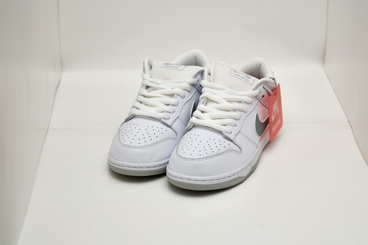 Nike × Supreme SUPREME 94 Nike SB Dunk Low OG QS FW25 White Silver Size US 9 / EU 42 - 1 Thumbnail
