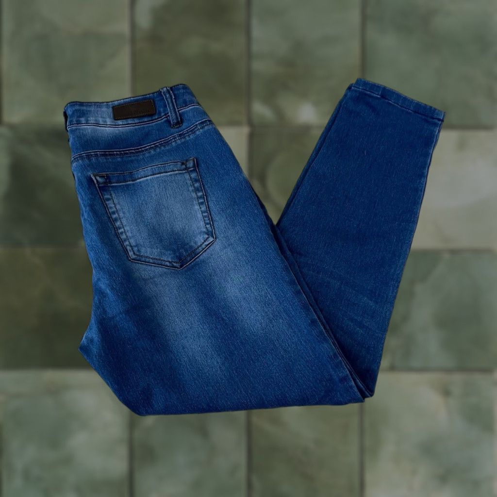 Kenneth Cole Kenneth Cole Reaction Womens Skinny Jeans Blue Medium Wash Mid Rise Stretch Size 8 Size 30" / US 8 / IT 44 - 1 Thumbnail