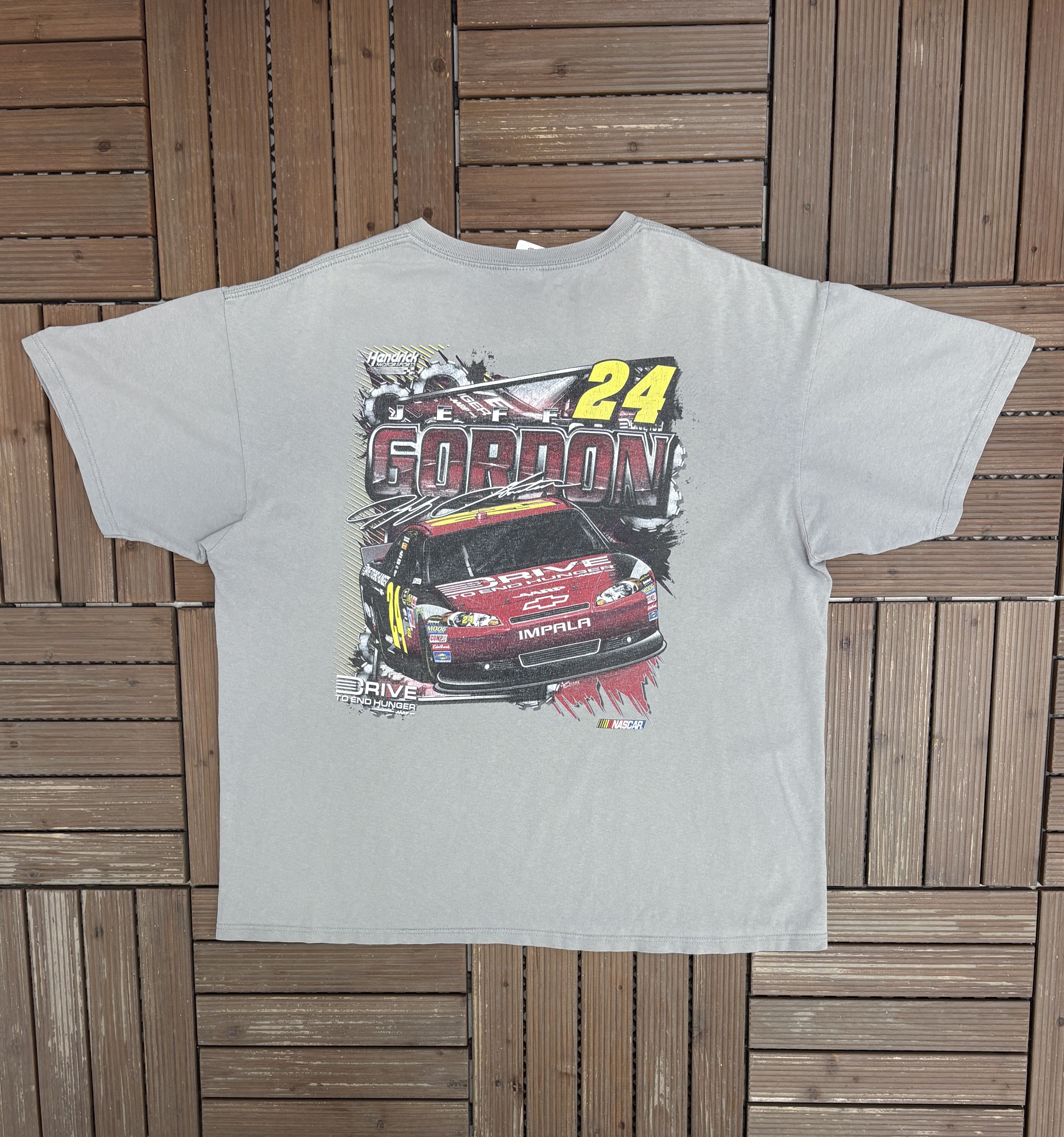 Vintage Jeff Gordon Drive To End Hunger Vintage NASCAR T-Shirt Tee Size US XXL / EU 58 / 5 - 4 Thumbnail