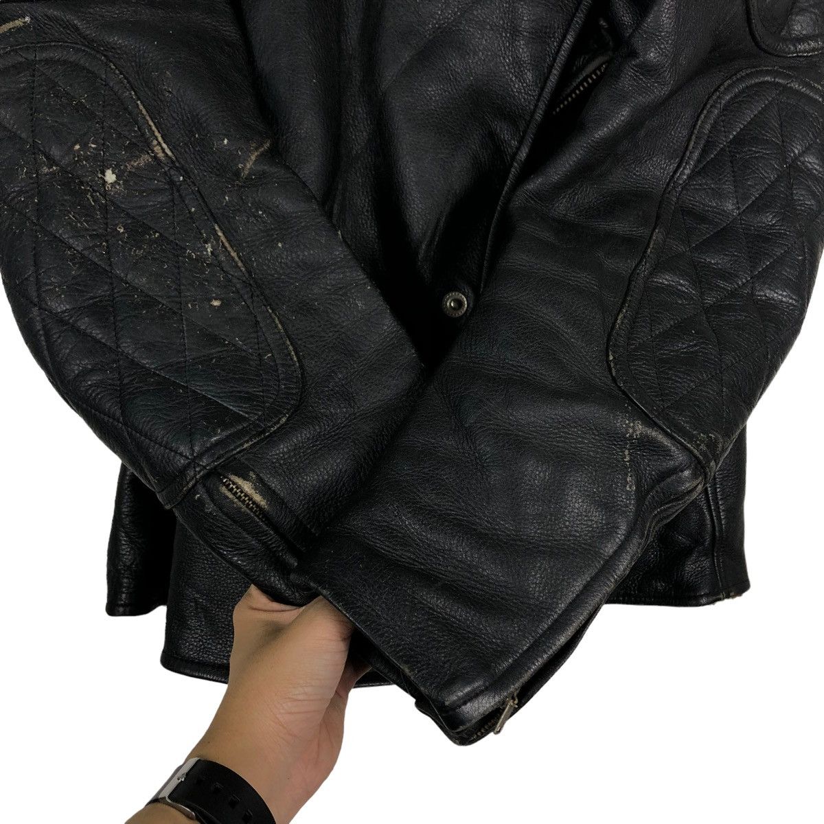 Kadoya 🔥90’s VINTAGE BIKER RACER LEATHER JACKET KADOYA JAPAN Size US M / EU 48-50 / 2 - 8 Thumbnail