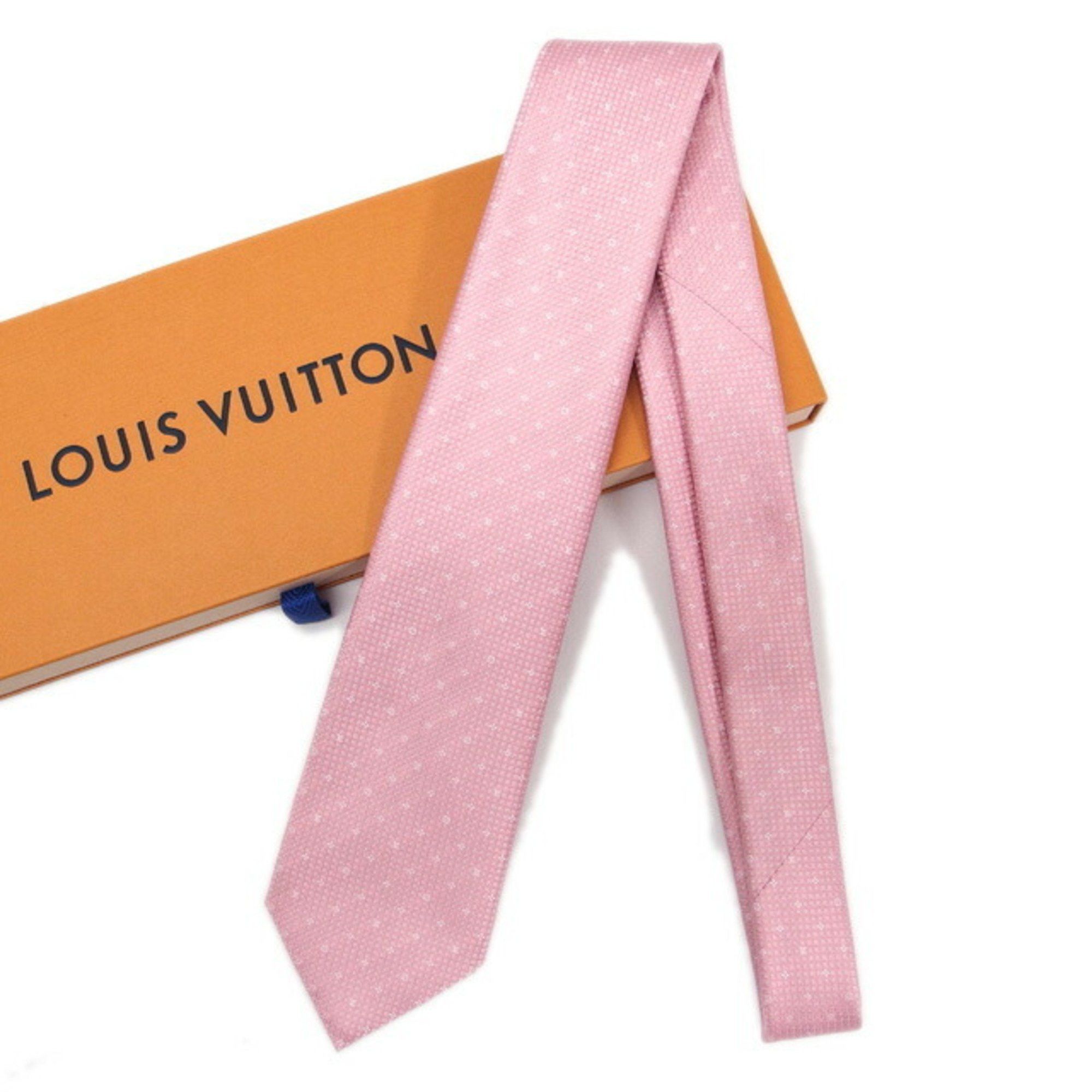 image of Louis Vuitton Cravate Monogram Pied De Pour Tie Light Pink, Women's
