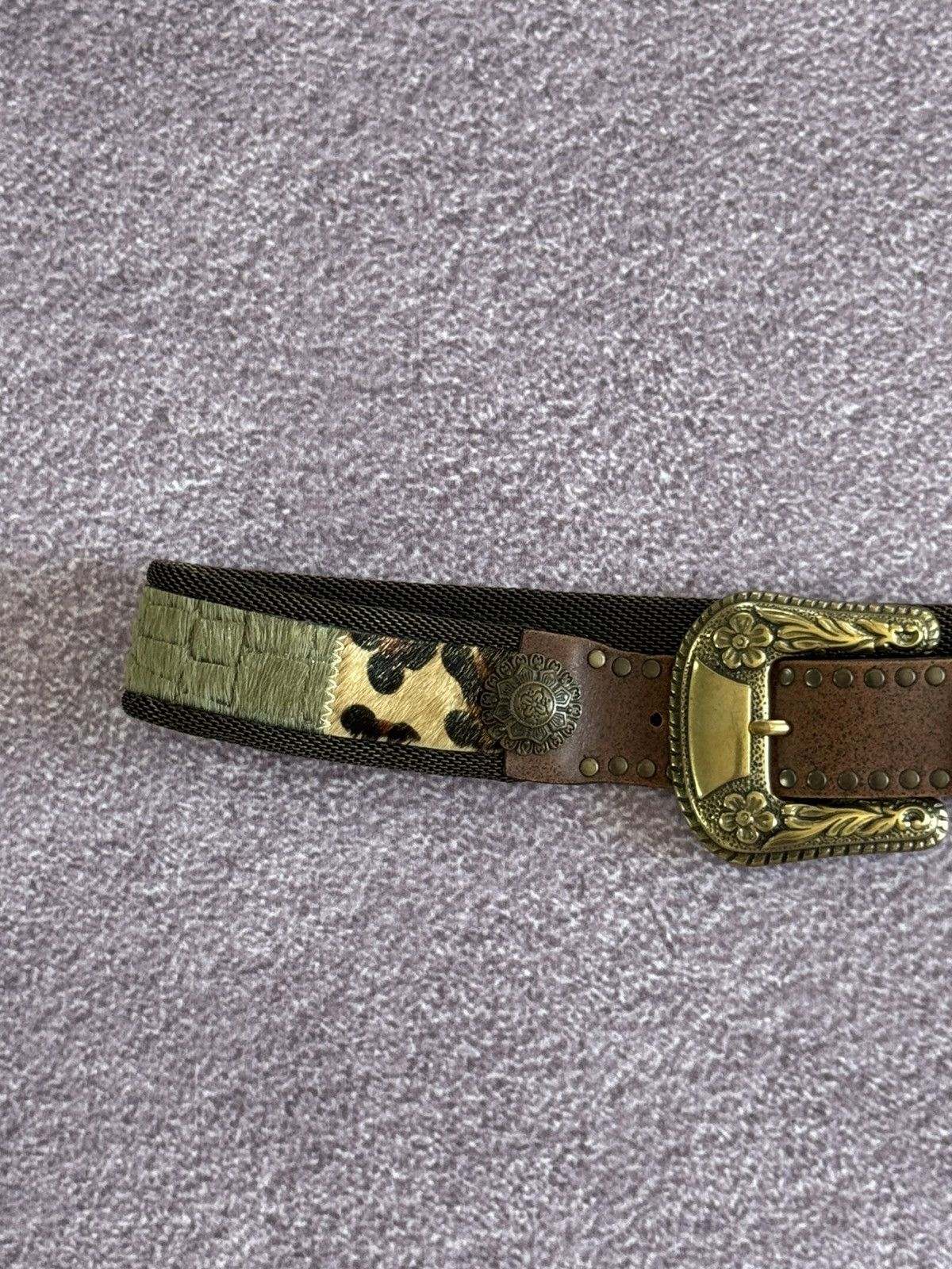 Japanese Brand Vintage Faux Fur Glamour Y2K Bb Simons Style Metal Belt Size ONE SIZE - 2 Thumbnail