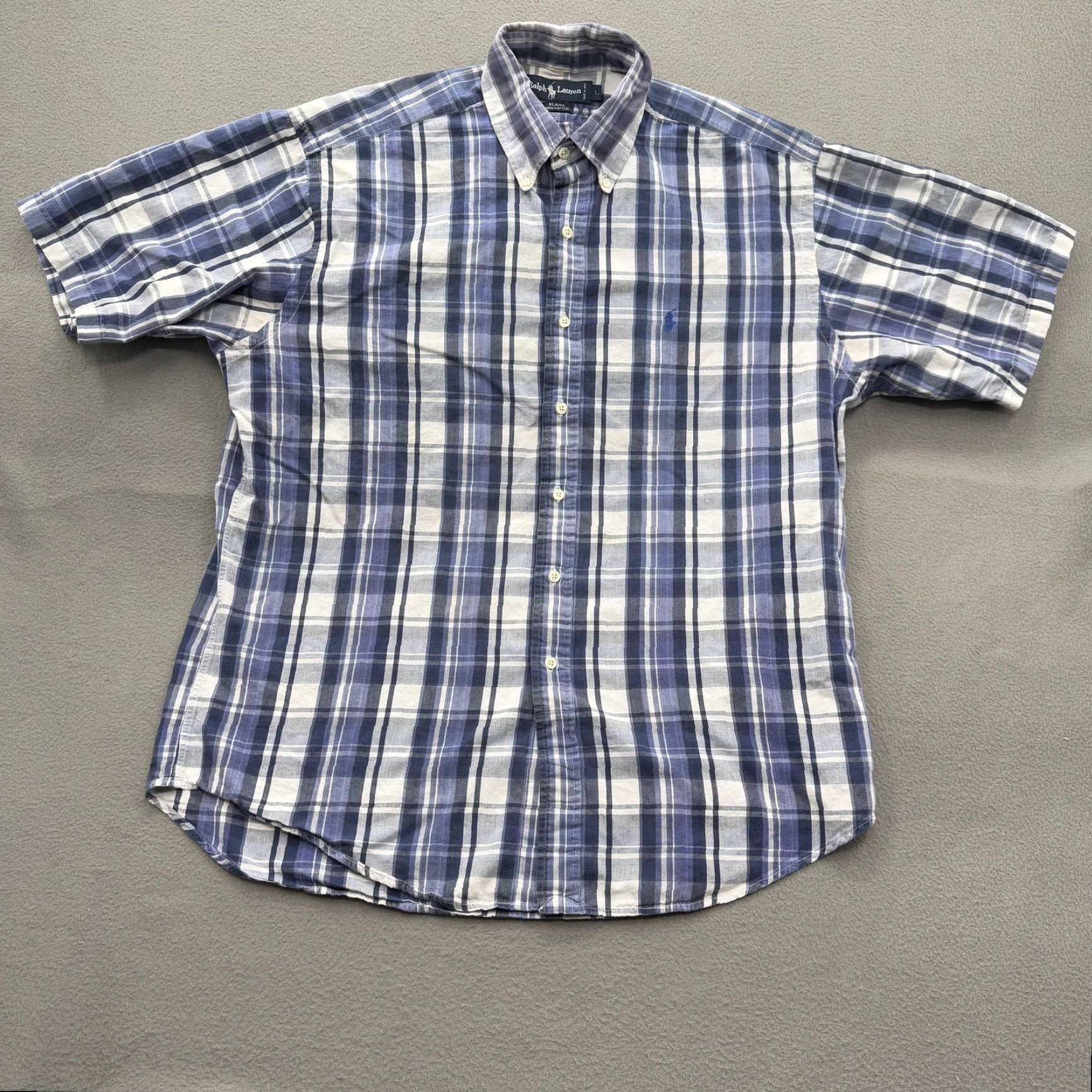 Ralph Lauren Ralph Lauren Shirt Mens Large Blue White Plaid Blaire Button Down Short Sleeve Size US L / EU 52-54 / 3 - 2 Thumbnail