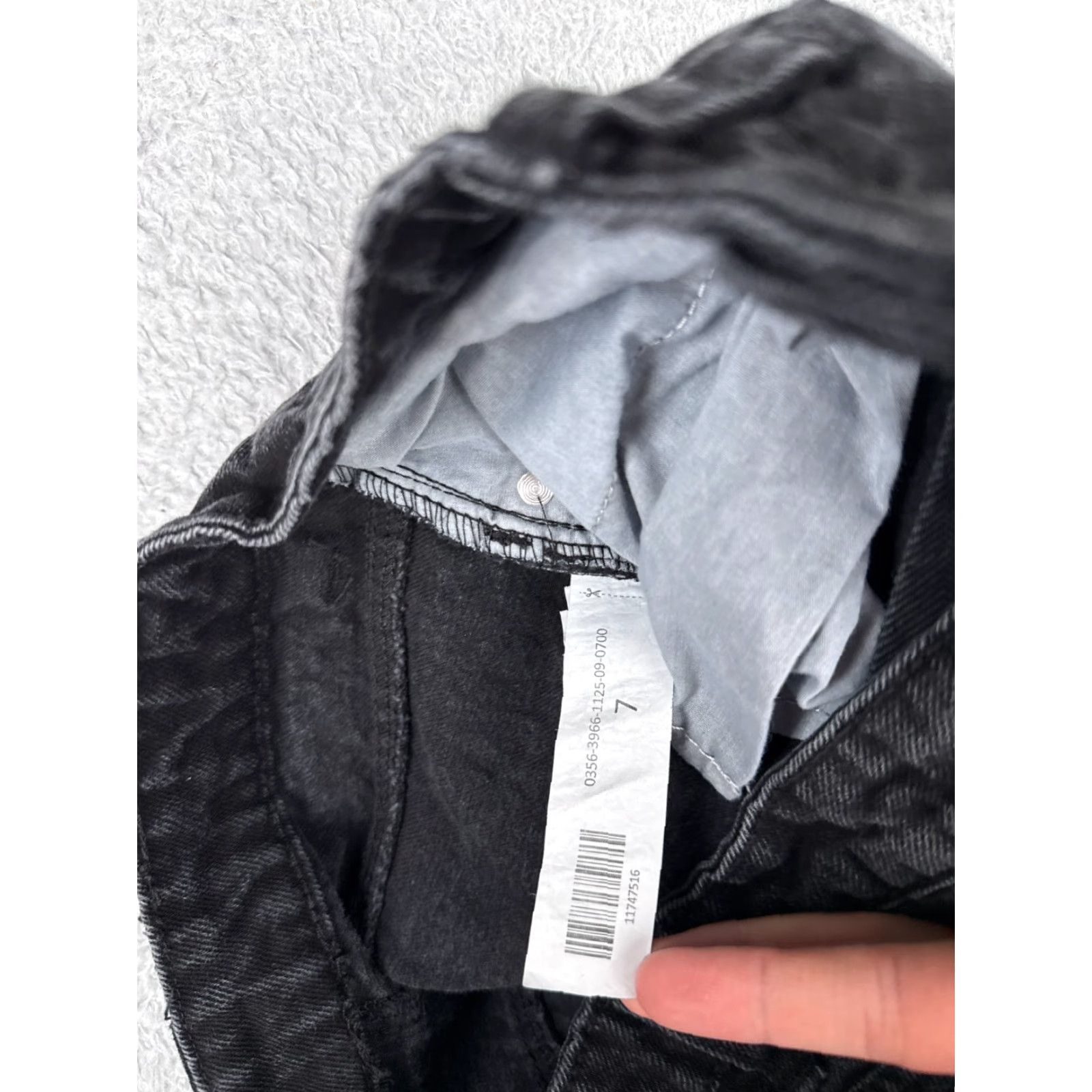 Vintage Refuge Jeans Junior 7 Black Denim Wide Leg Distressed Cotton High 26x24 Size 28" / US 6 / IT 42 - 6 Thumbnail