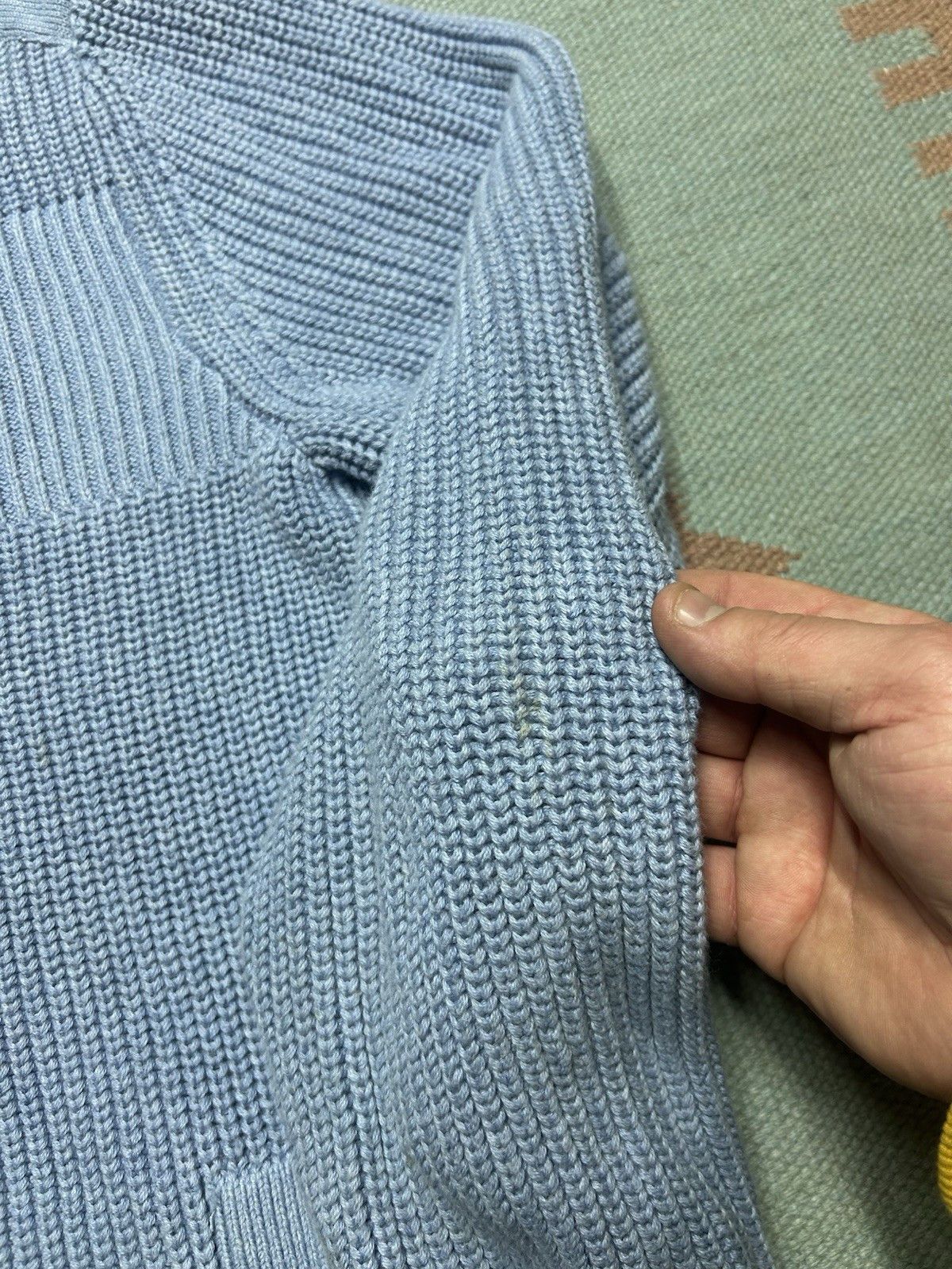 Vintage Tommy Hilfiger cotton knit sweater jacket thick zip blue XL Size US XL / EU 56 / 4 - 4 Thumbnail