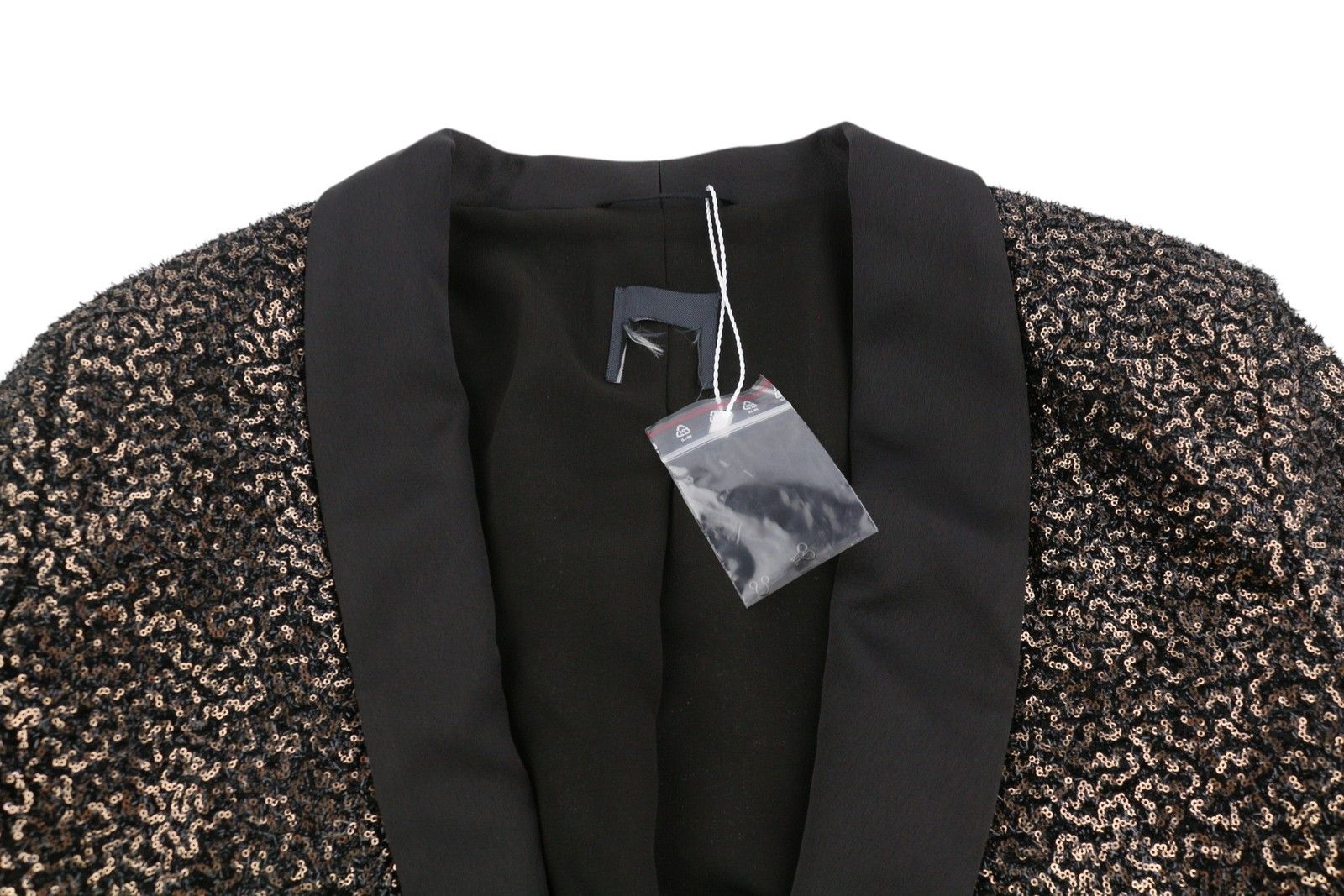 Max Mara EU46 Brown Glitter Shawl Lapel Single Blazer 88691 Size XXL / US 16-18 / IT 52-54 - 7 Thumbnail