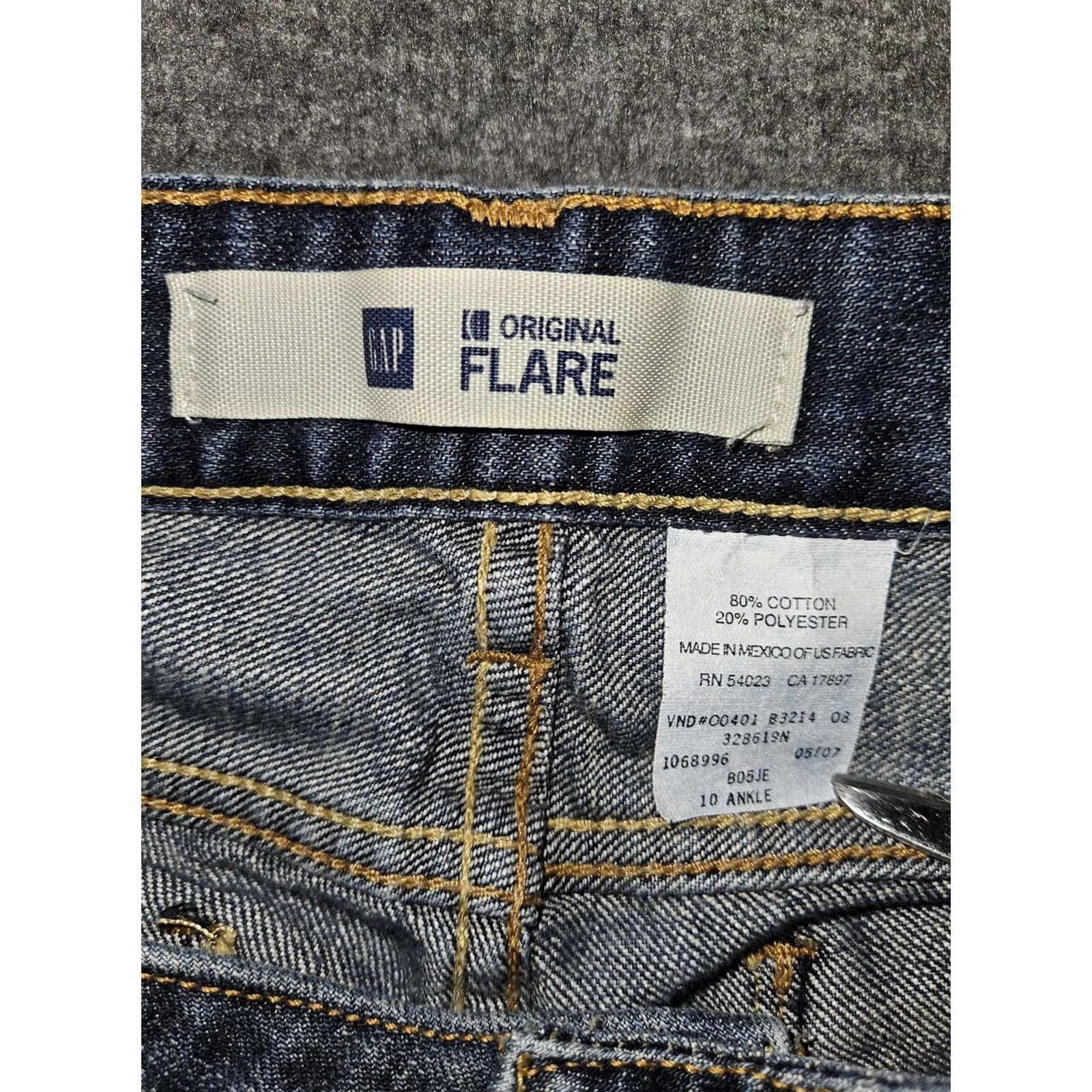 Gap GAP Flare Jeans Womens 10 Mid Rise Stretch Denim Bootcut Classic Pants 00's Size 32" / US 10 / IT 46 - 2 Thumbnail