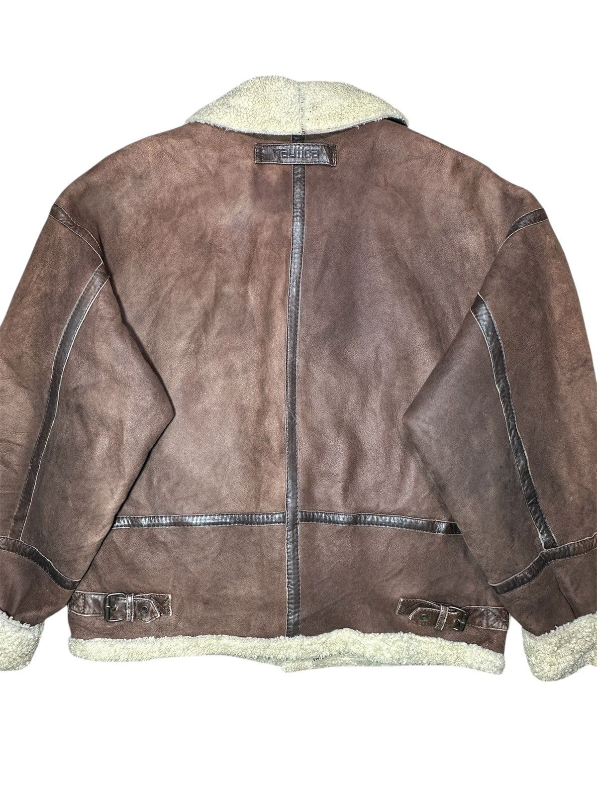 Nautica Vintage Nautica brown sheepskin shearling bomber jacket Size US XL / EU 56 / 4 - 7 Thumbnail