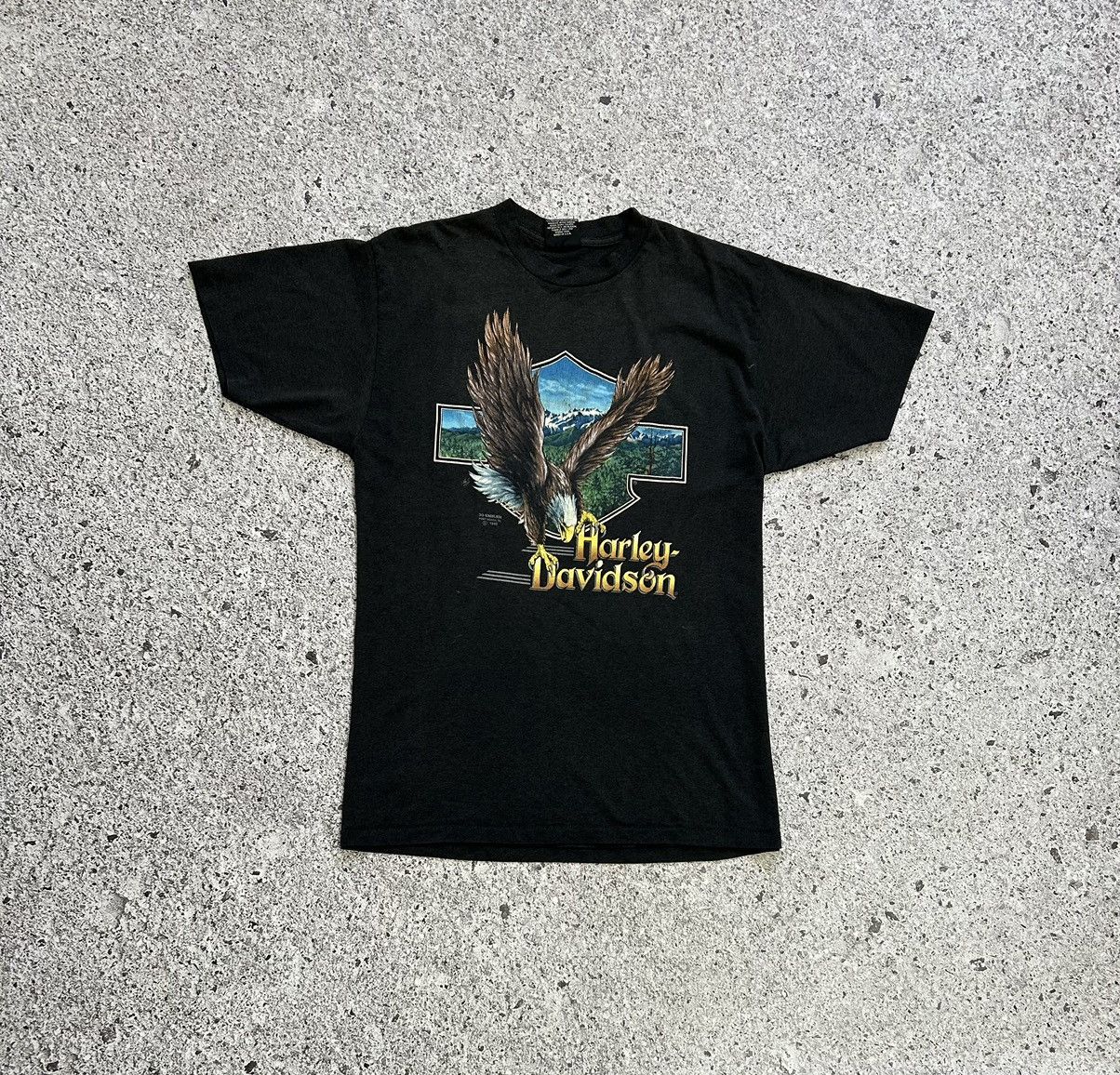 Harley Davidson × Vintage Rare Vintage Harley Davidson 3D Emblem 1990 Eagle USA Tee Size US XL / EU 56 / 4 - 2 Thumbnail