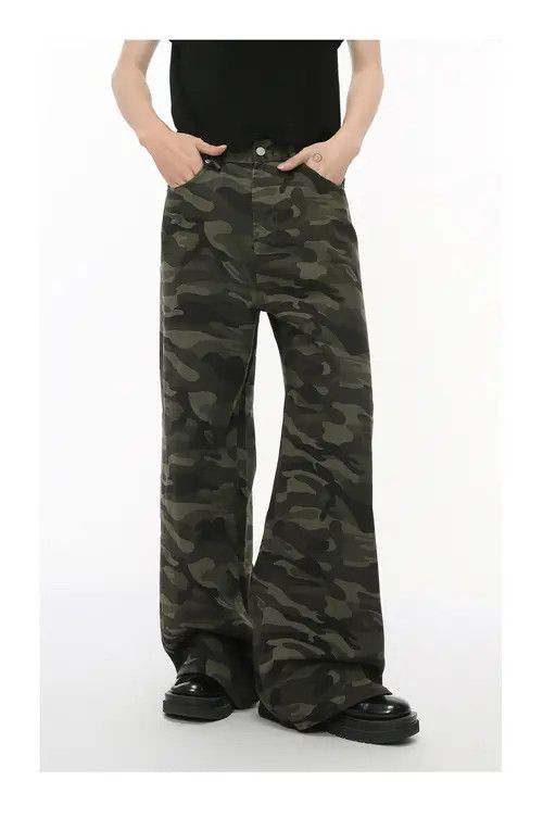 Japanese Brand × Jean American street retro camouflage straight wide-leg jeans Size US 32 / EU 48 - 2 Thumbnail