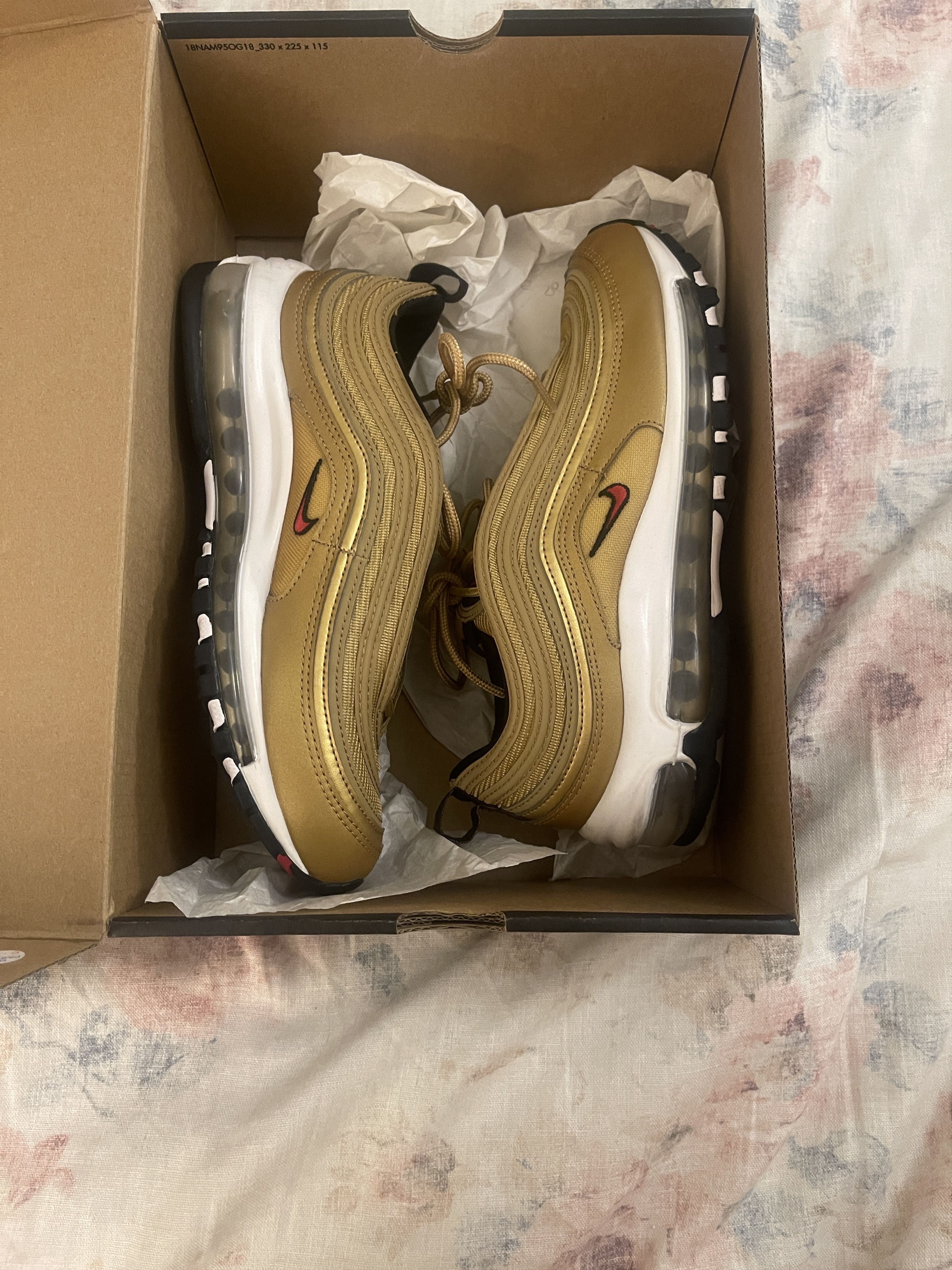 Nike Nike Airmax 97 OG Metallic Gold & Red Size US 6.5 / EU 39-40 - 1 Thumbnail