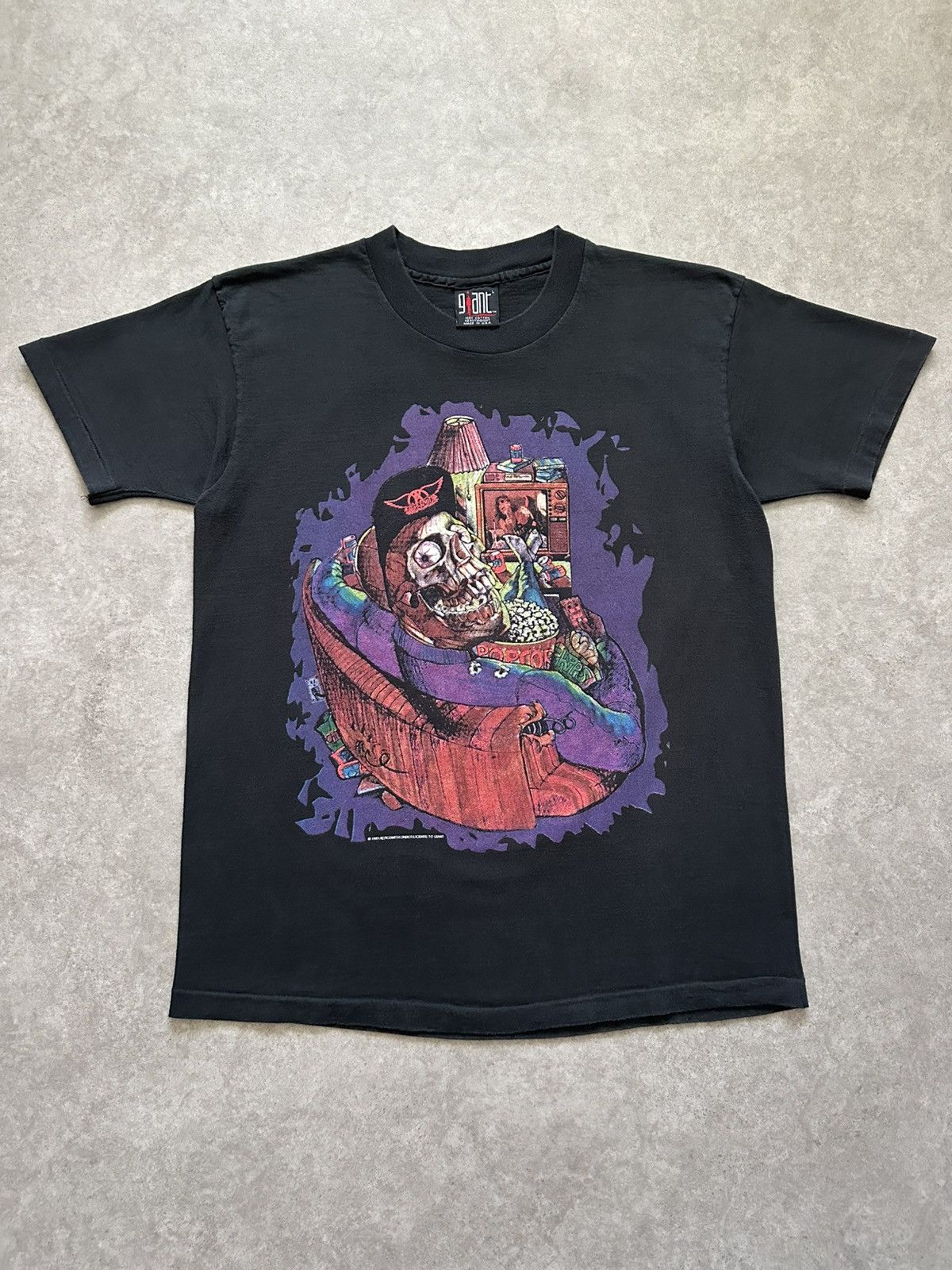Band Tees Vintage Aerosmith Band Shirt 90s Get A Grip Tour Punk Skull Size US L / EU 52-54 / 3 - 1 Thumbnail