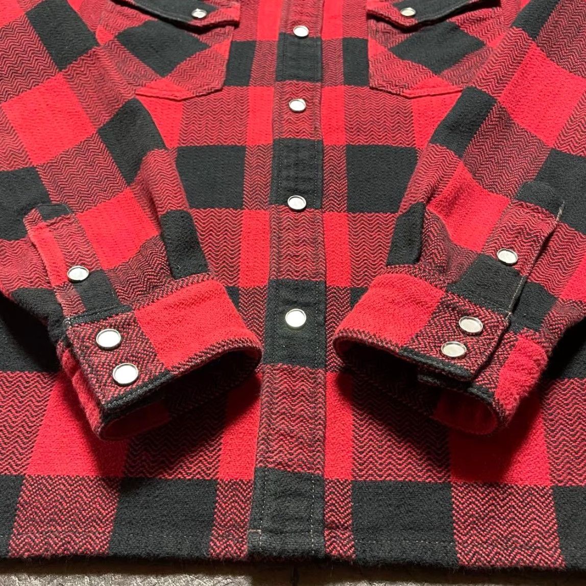 The Flat Head VINTAGE The Flat Head Flannel Shirt Block Check 36 Red Black Men's Button-Up Long Sleeve Cotton Wool Check Pattern 90s Style? Size US M / EU 48-50 / 2 - 4 Thumbnail