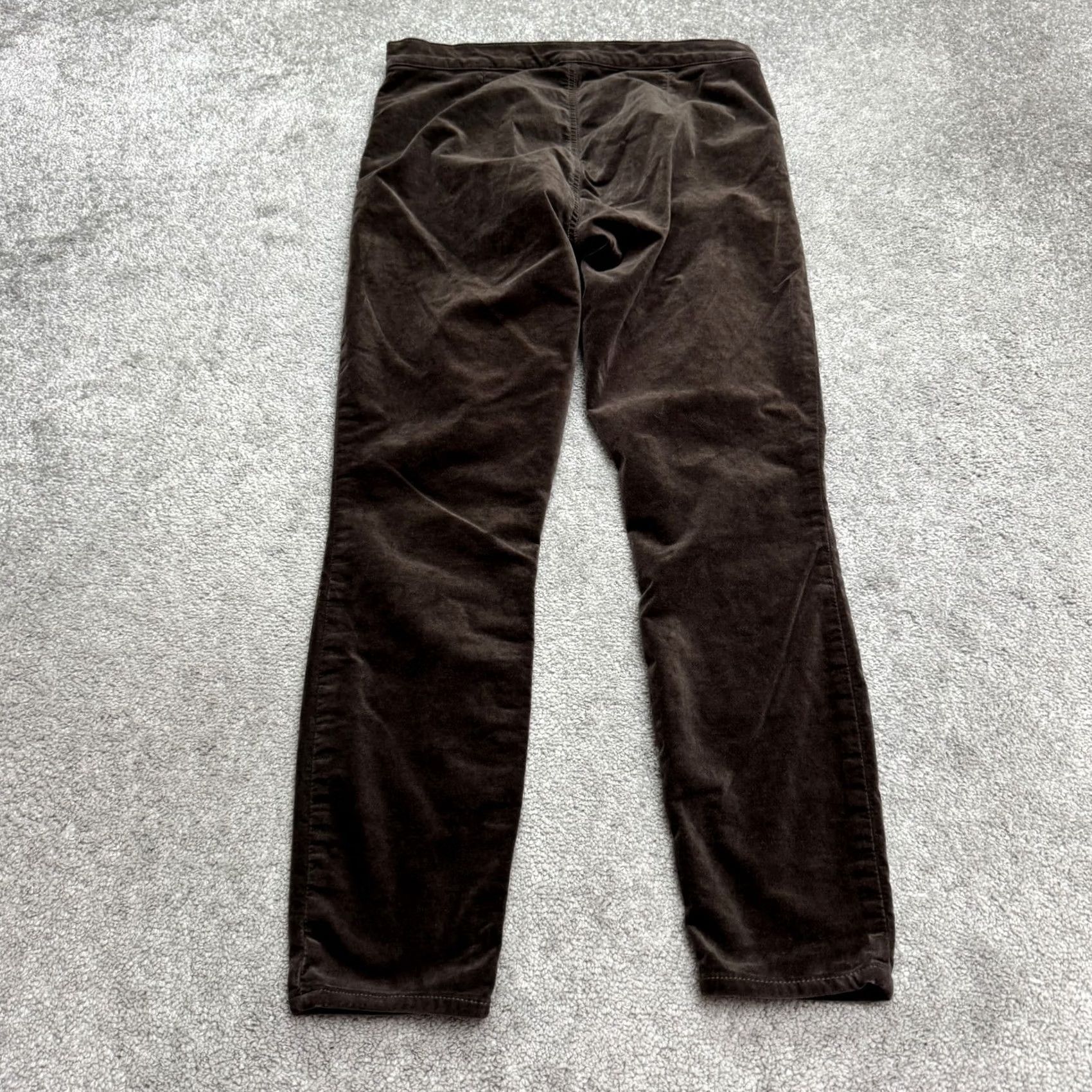 Gap Gap 1969 Pants Womens 30R Brown Velvet Velour Cotton High Rise Side Zip Legging Size 30" / US 8 / IT 44 - 2 Thumbnail