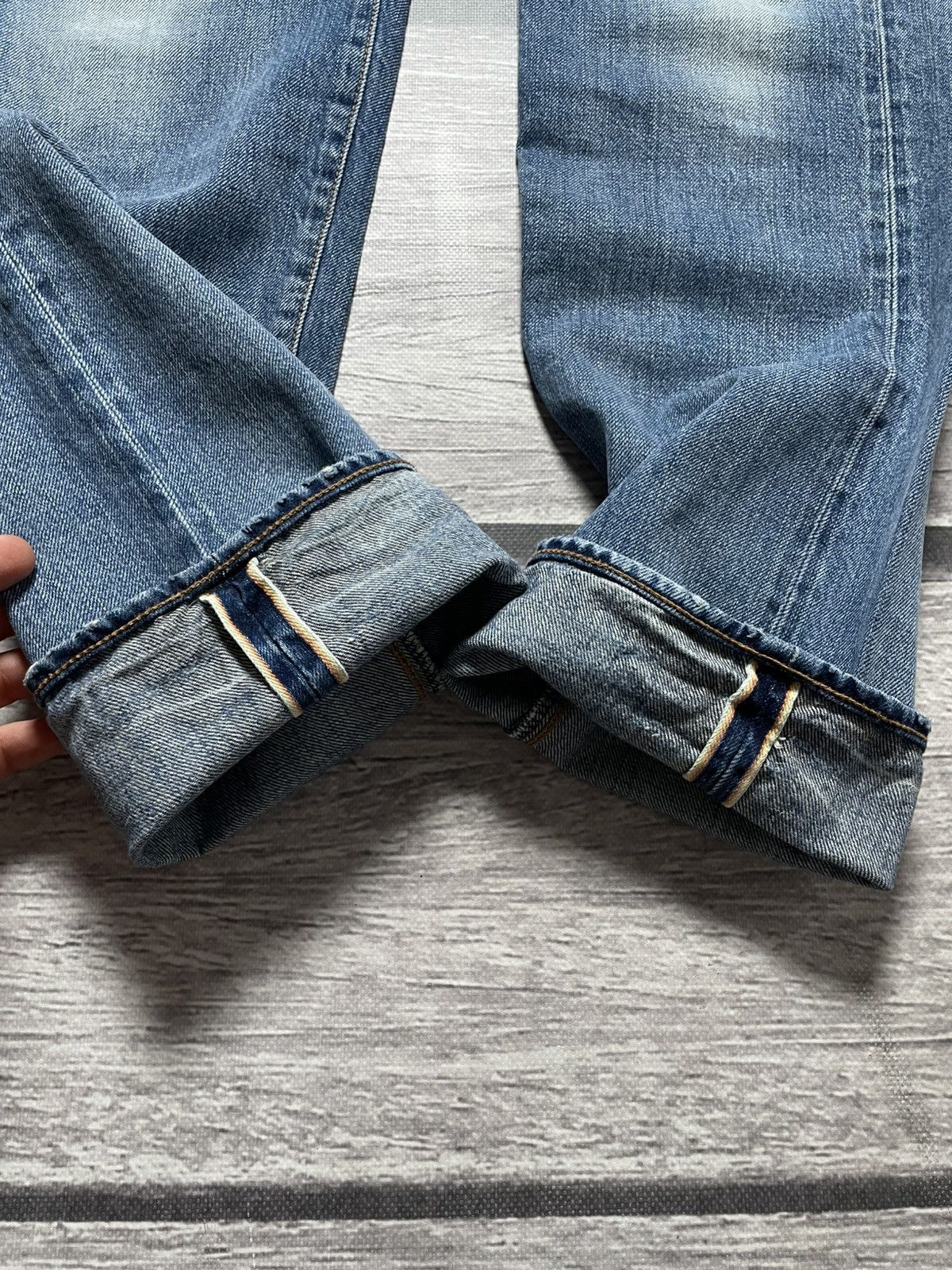 Edwin Edwin ED-55 Rainbow Selvedge Japanese Distress Denim Jeans Size US 32 / EU 48 - 4 Thumbnail