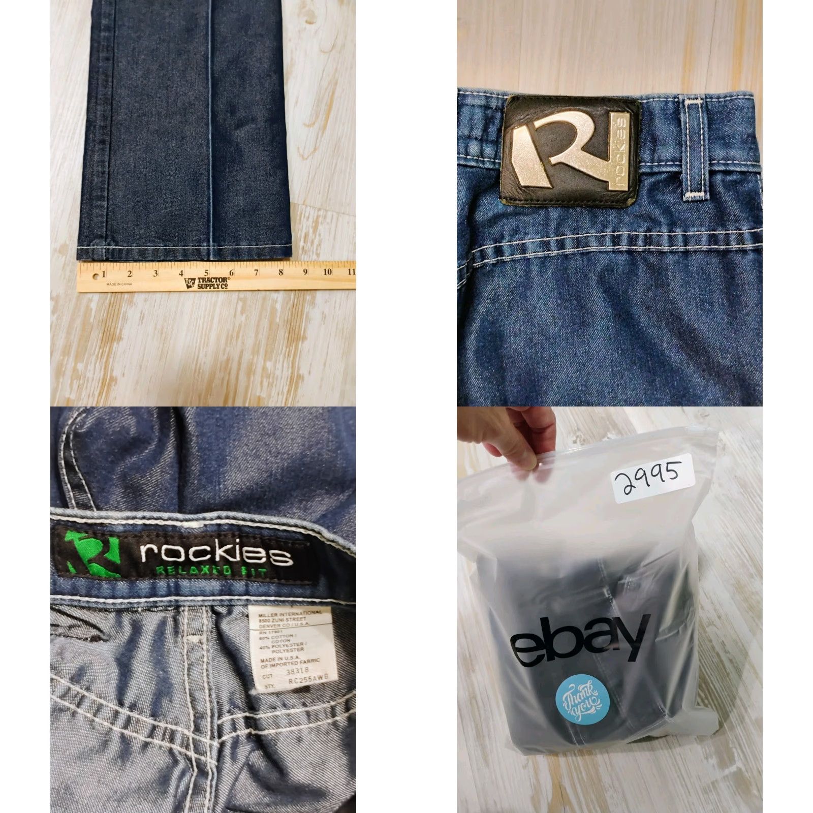 Vintage VINTAGE Rockies Jeans Western 25x32 Women Blue Denim Studded Shimmer Relaxed 90s? No, wait. Size 42" / US 20 - 8 Thumbnail