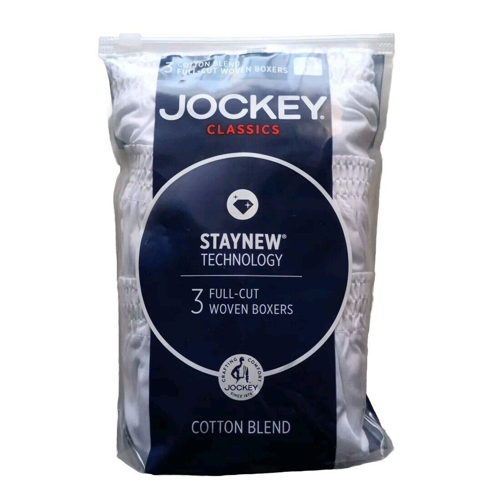 Jockey Jockey Classics Fit Full Cut Boxers 3 Pack Men S 28-30 White Size 28 - 1 Thumbnail
