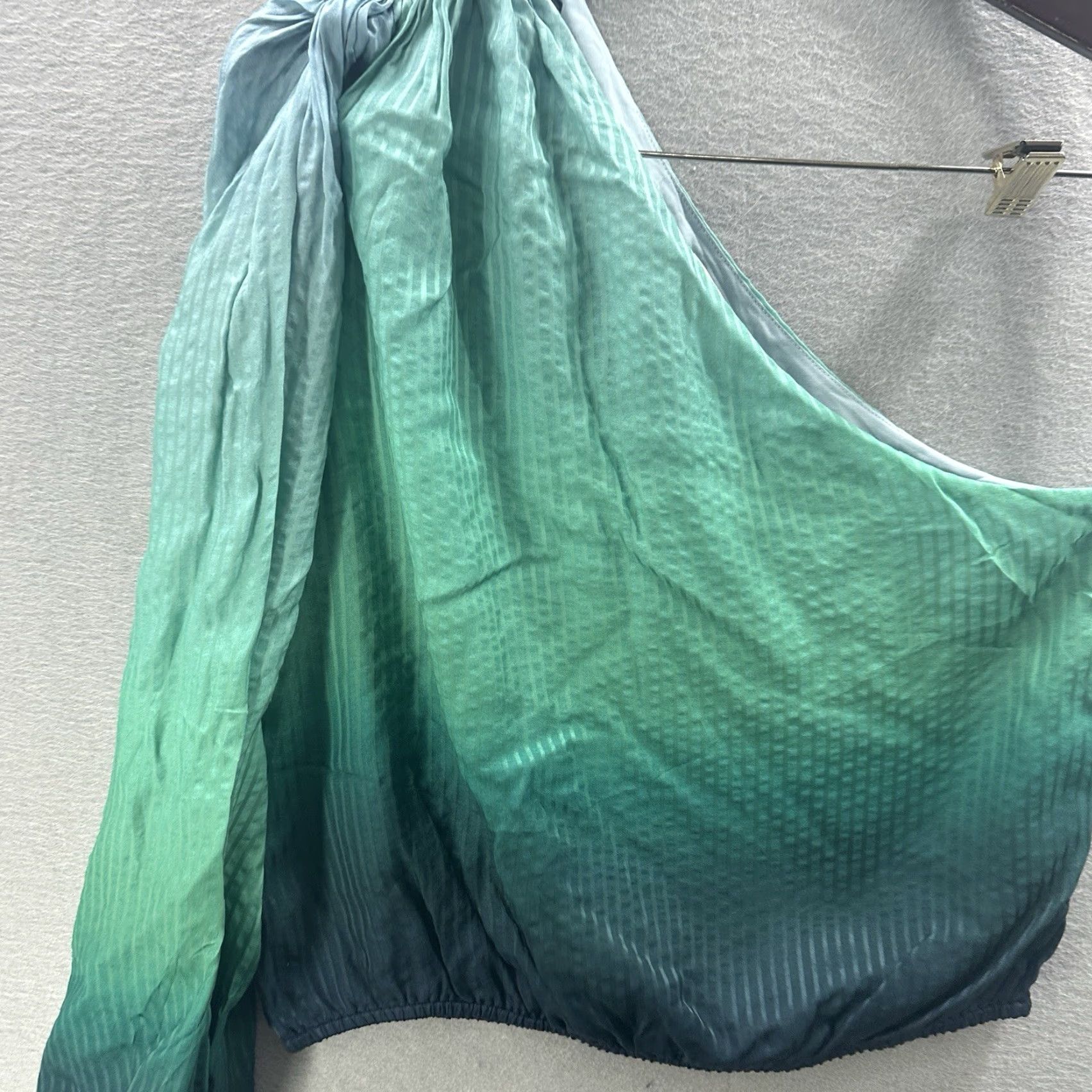 CAMI NYC CAMI NYC Shirt Womens S Crop One Shoulder OMbrE Preppy Silk Balloon Sleeve Size S / US 4 / IT 40 - 2 Thumbnail