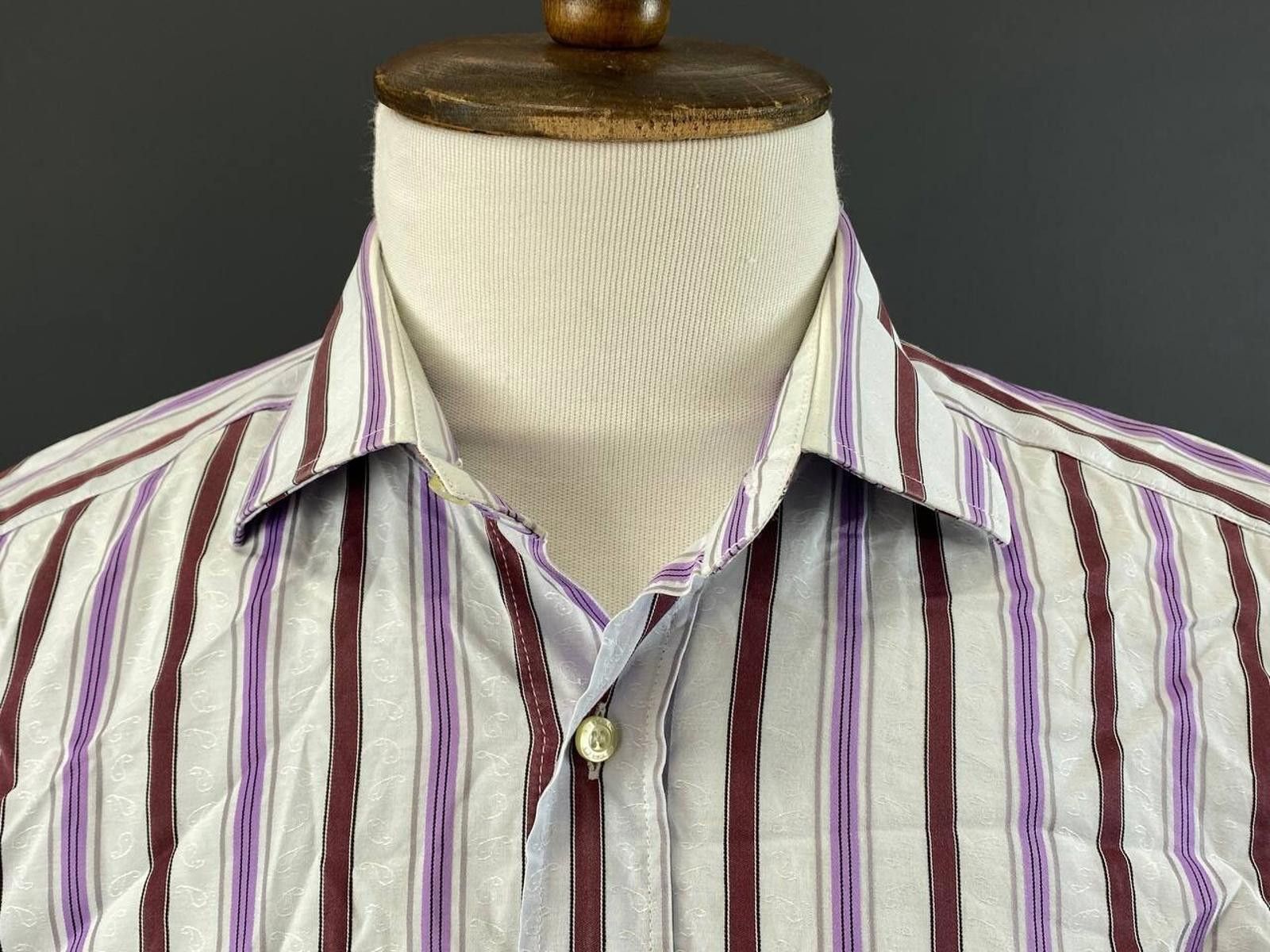 Etro Etro Milano White Stripe Button Down Shirt Size 41 Size US M / EU 48-50 / 2 - 5 Thumbnail
