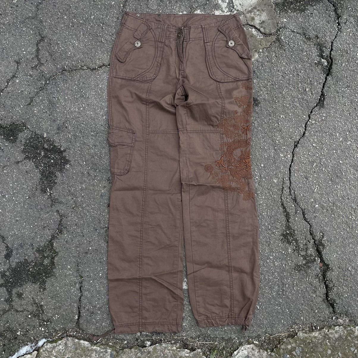 Japanese Brand Vintage Cropped Pants Dragon Japanese Brand Avantgarde M-L Size 26" / US 2 / IT 38 - 2 Thumbnail