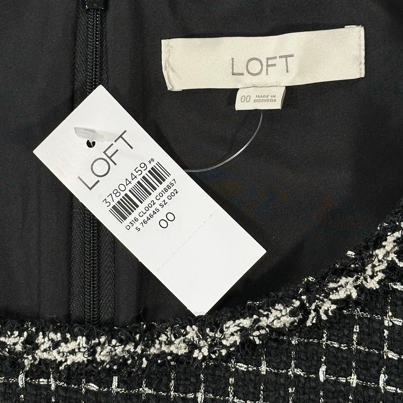 Loft Loft Women's Metallic Tweed Mini Flare Dress Size 00 Size XXS / US 00 / IT 34 - 6 Thumbnail