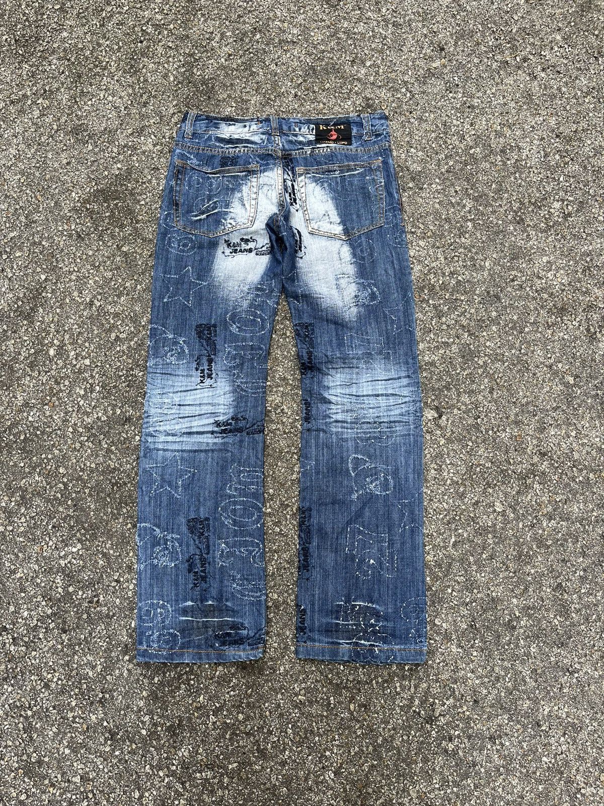 Kapital Japanese Kosmo Lupo Denim Embroidery Jeans Boro Grunge Punk Size US 31 - 11 Thumbnail