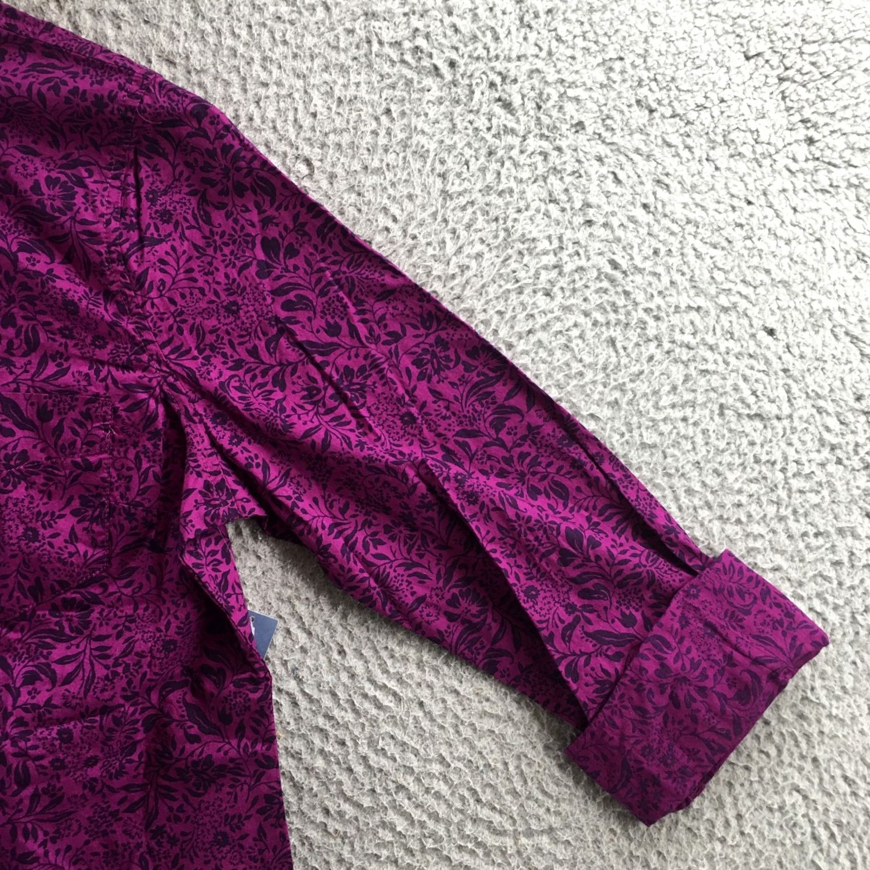Old Navy Old Navy Shirt Womens S Petite Purple Floral Print Button-Up Long Sleeve Cotton Size S / US 4 / IT 40 - 4 Thumbnail