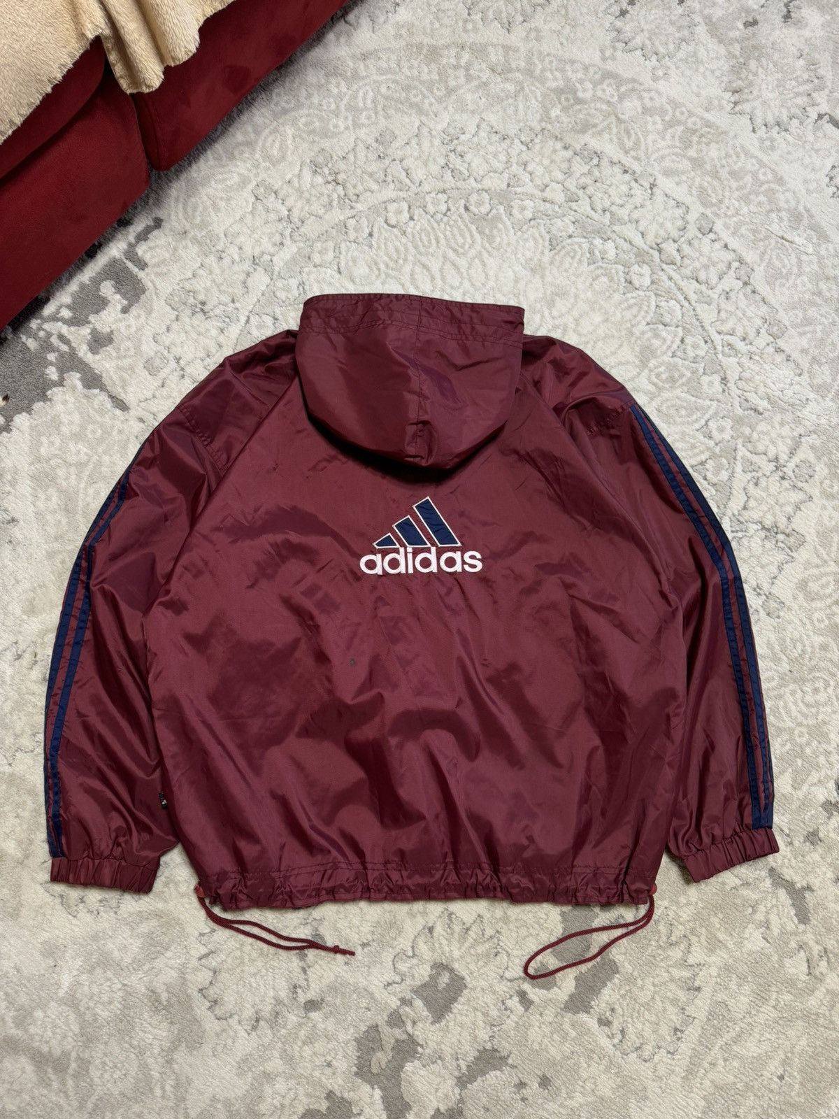 Vintage Adidas Burgundy Anorak Nylon Jacket