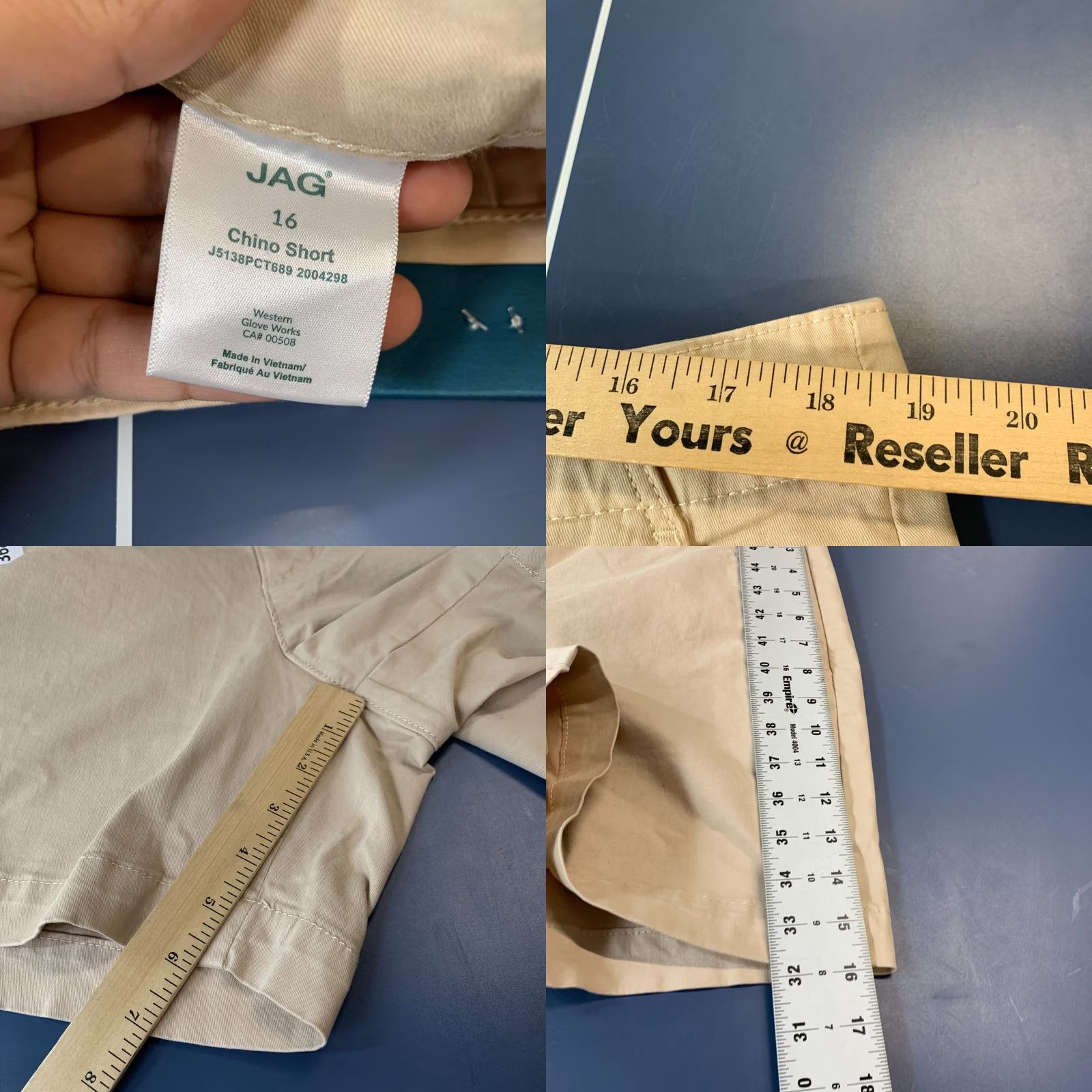 Vintage NEW JAG Shorts Size 16 Mid Rise Tan Khaki Fits 36x6 Chino NWT Size 38" / US 16 / IT 52 - 9 Thumbnail