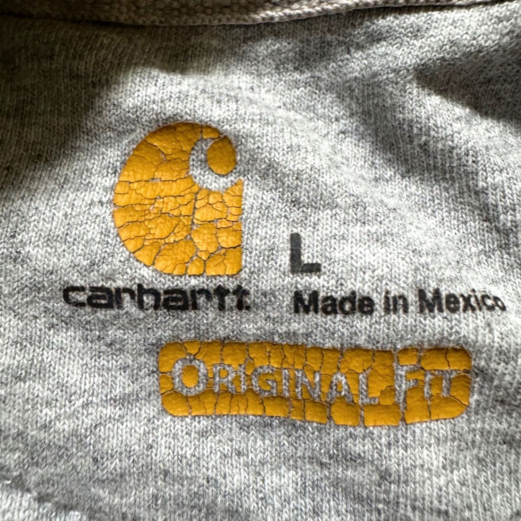Carhartt VTG Carhartt Pullover Hoodie Men L Heather Grey 90s Workwear Regular Fit Gray Sweatshirt Distressed Size US L / EU 52-54 / 3 - 4 Thumbnail