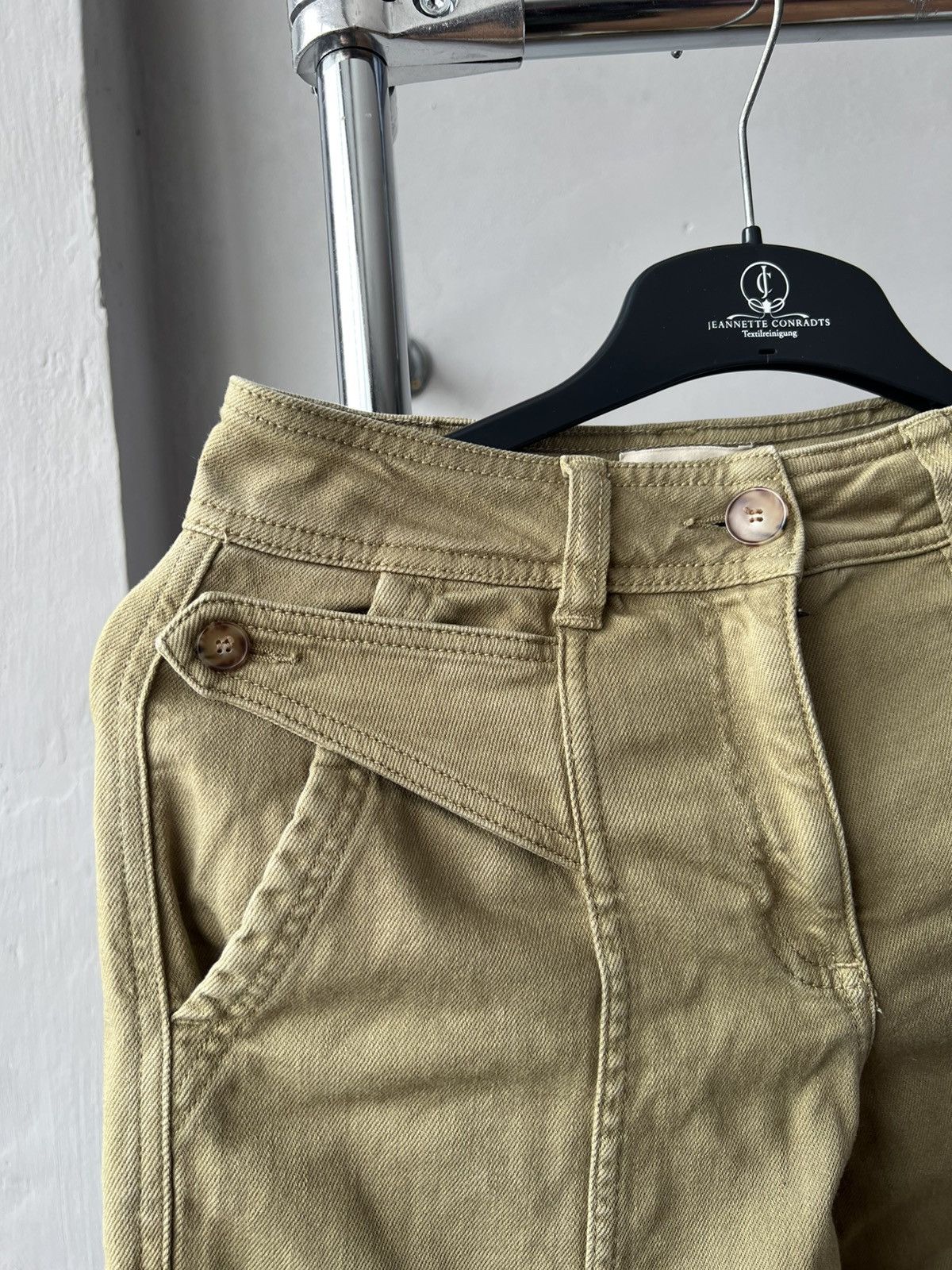 Sezane Sezane Paris Capri Women Khaki Classic Pants Size 43 Size 34" / US 12 / IT 48 - 7 Thumbnail