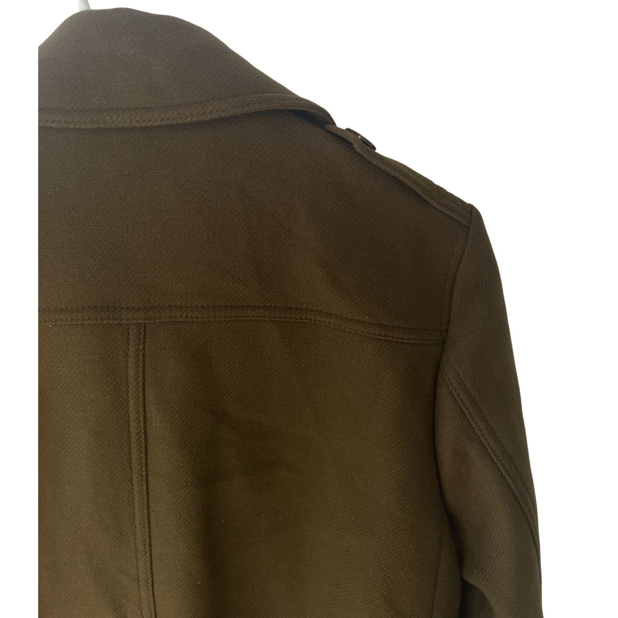 Burberry Burberry Olive Green Button & Zip Wool Blend Jacket Size L / US 10 / IT 46 - 4 Thumbnail