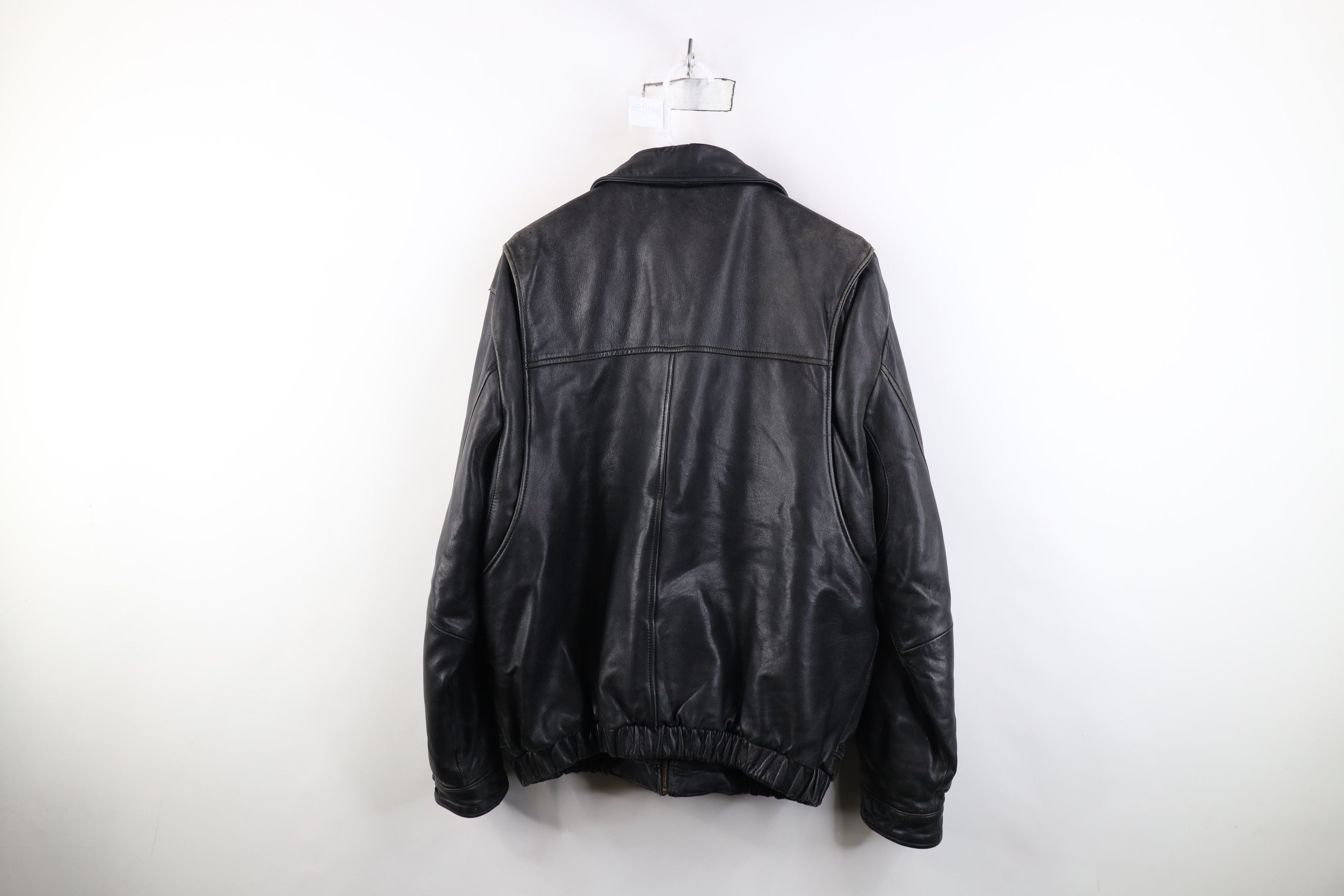Vintage Vintage 90s Streetwear Distressed Flight Bomber Jacket Black Size US L / EU 52-54 / 3 - 14 Thumbnail