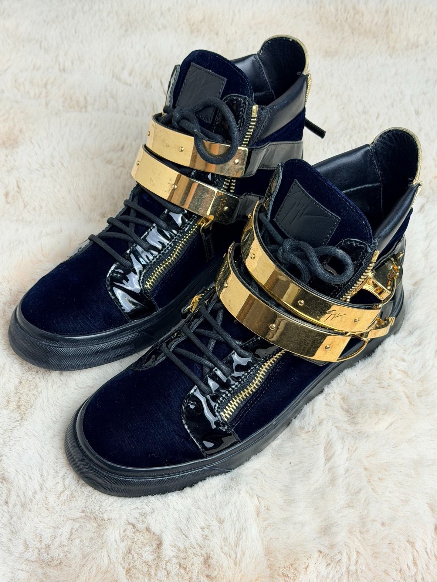 Giuseppe Zanotti Giuseppe Zanotti Blue Hitop Sneakers 10 Men Size US 10 / EU 43 - 1 Thumbnail