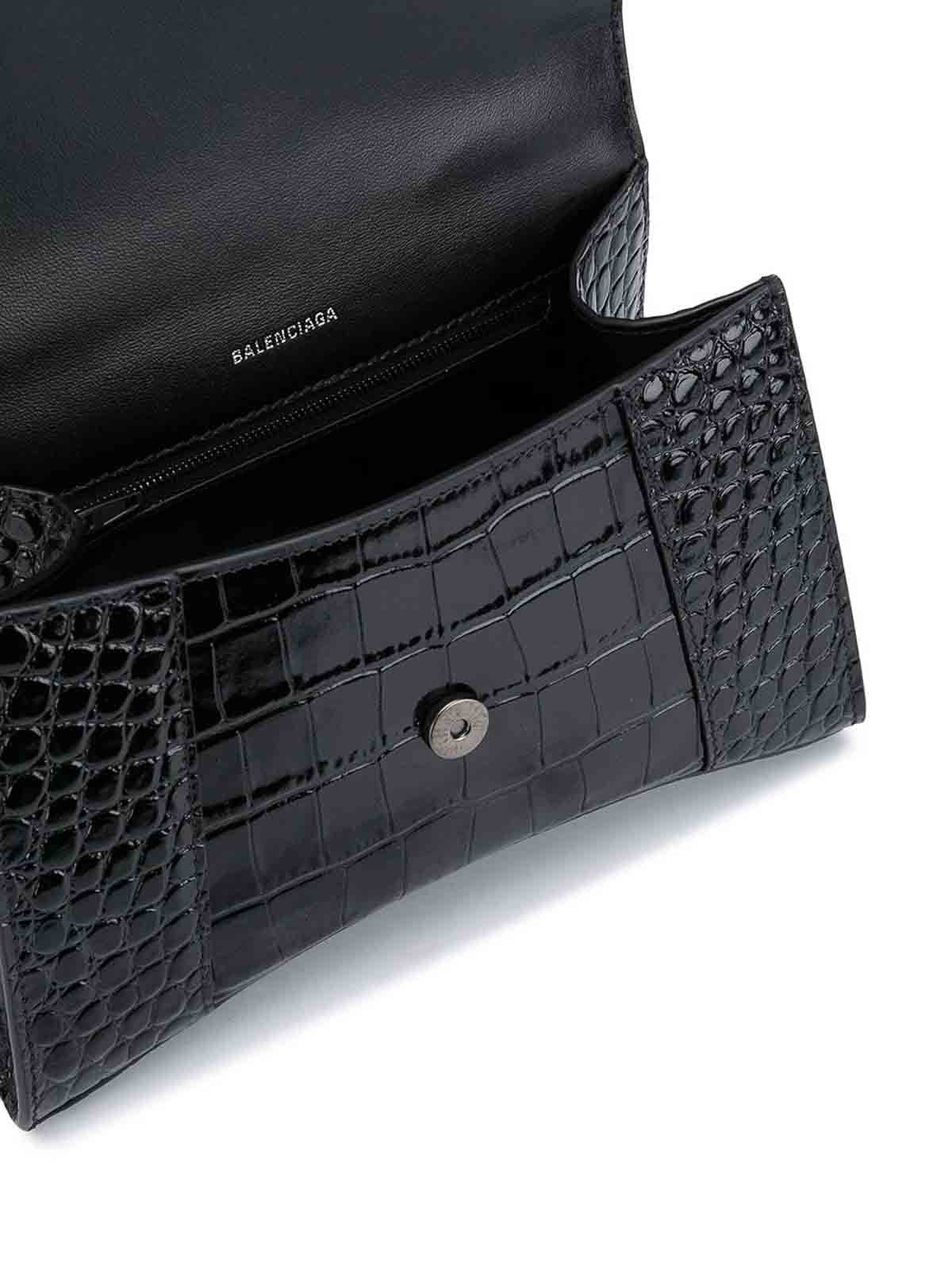 Balenciaga o1bcso1str0126 Size: OS / Hourglass Small Handbag in Black Size ONE SIZE - 2 Thumbnail