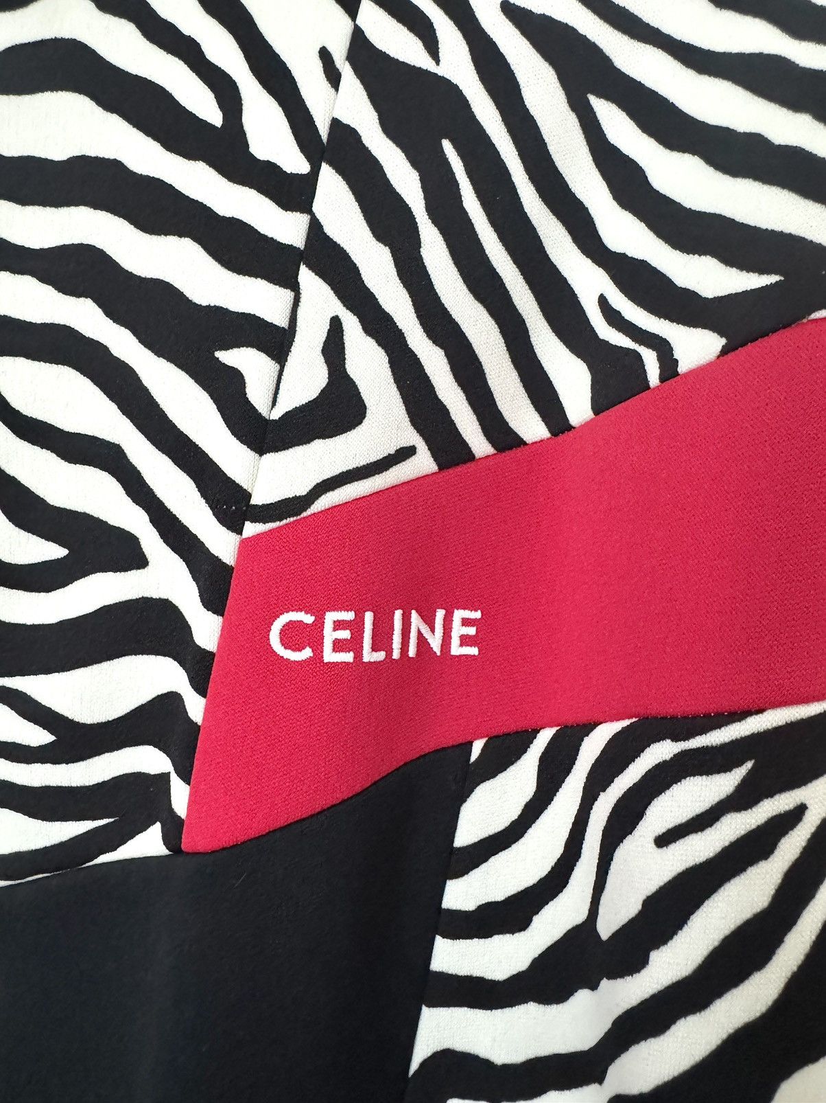 Celine Celine Animal Print Tracksuit Jacket Zebra/Black/Red Size L Size US L / EU 52-54 / 3 - 4 Thumbnail