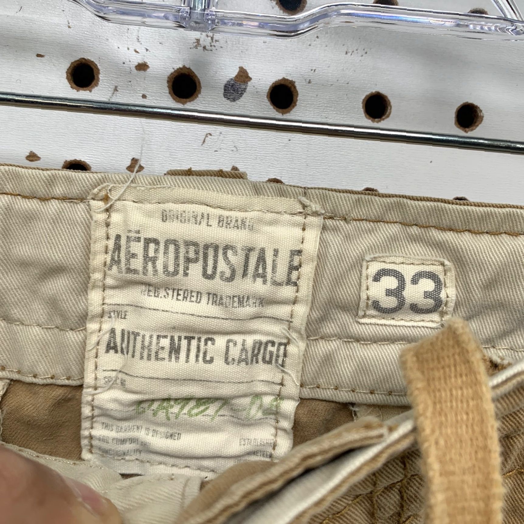 Vintage VINTAGE Aeropostale Military Cargo Shorts Mens 33 Tan Drawstring Relaxed Y2K 35x11 Size US 33 - 3 Thumbnail