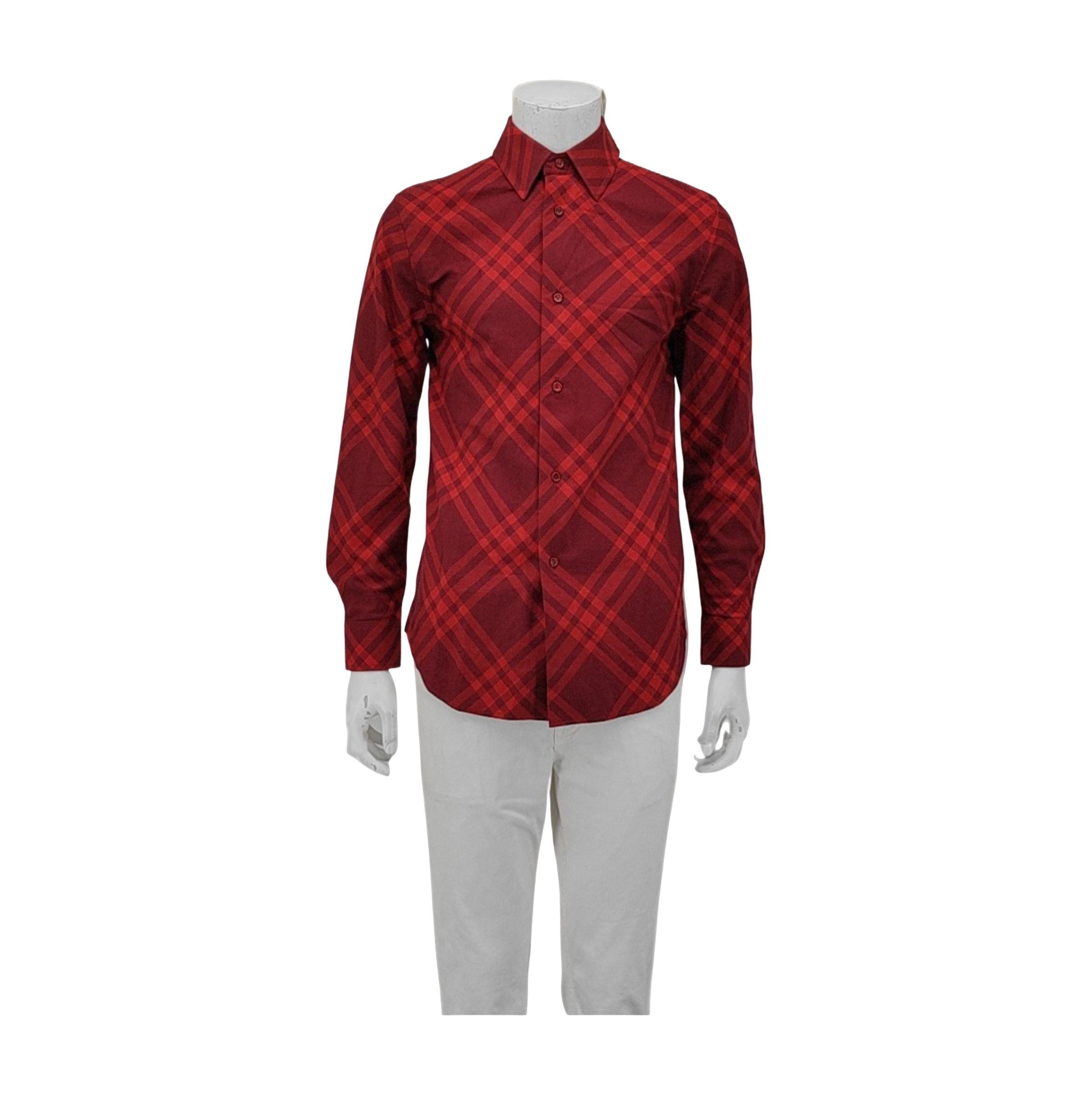 Burberry Burberry Plaid Cotton Long Sleeve Shirt XS Size US XS / EU 42 / 0 - 1 Thumbnail