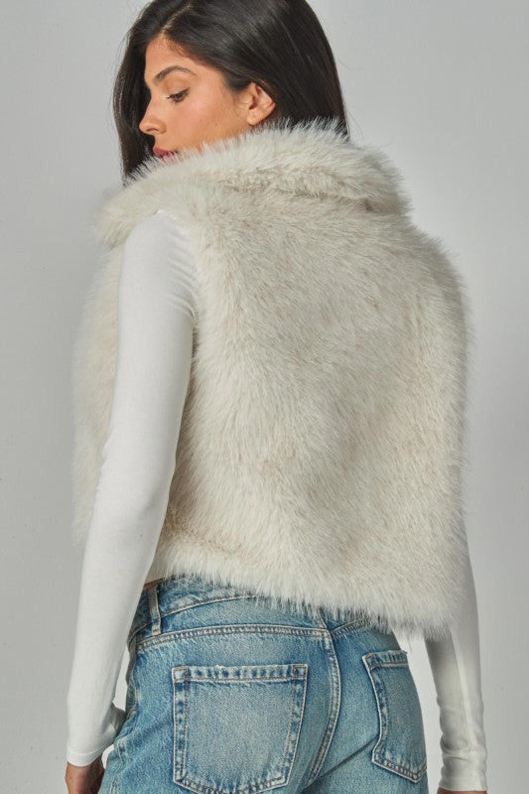 Other Foxy Faux Fur Crop Vest Gilet Light Beige Size S / US 4 / IT 40 - 8 Thumbnail